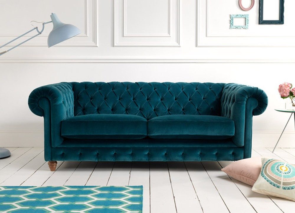 JVmoebel Chesterfield-Sofa Leder-Textil Sofa in elegantem Chesterfield-Design, Made in Europa