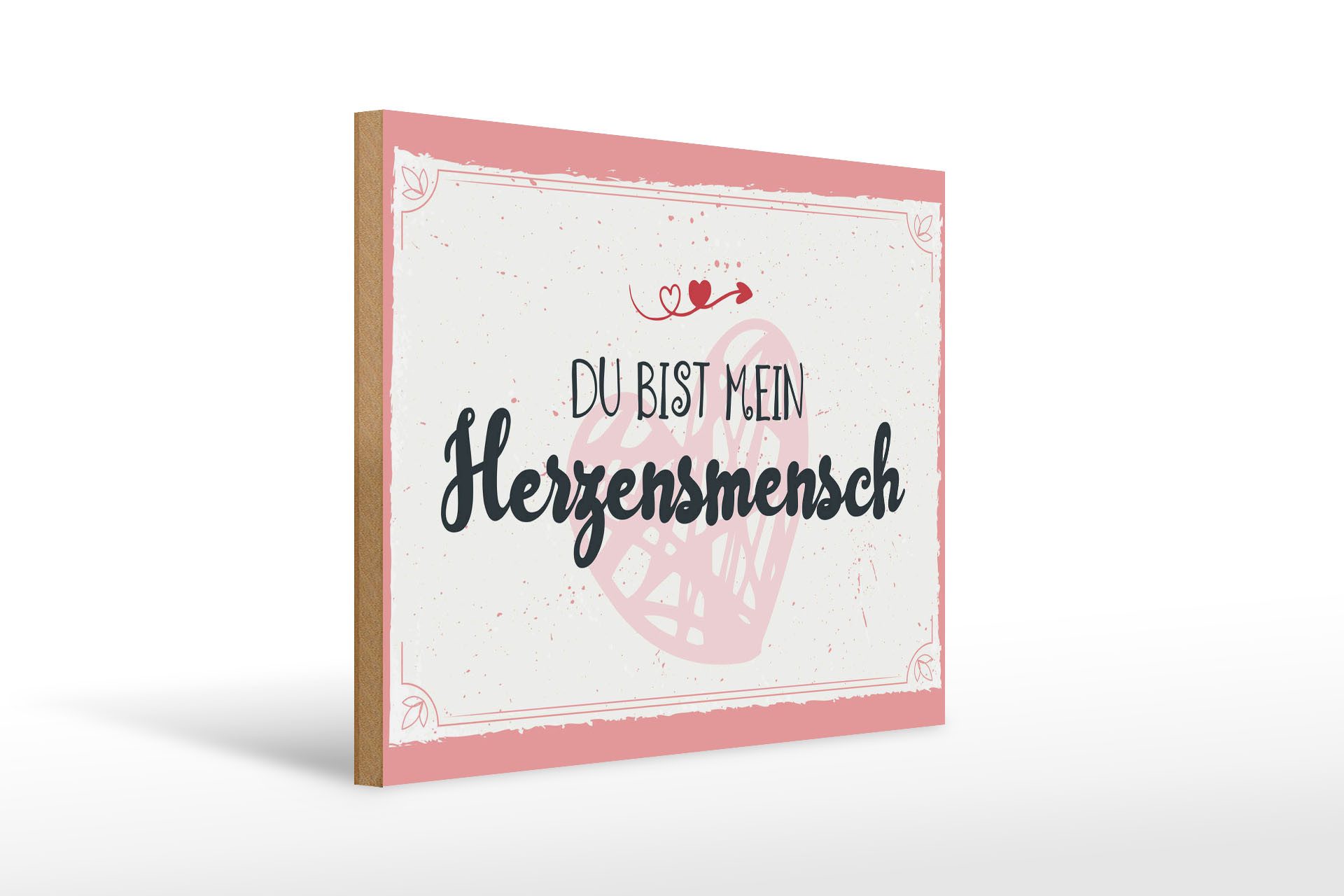 Femer GmbH Holzbild Spruch 30x40cm Du bist mein Herzensmensch, Sprüche