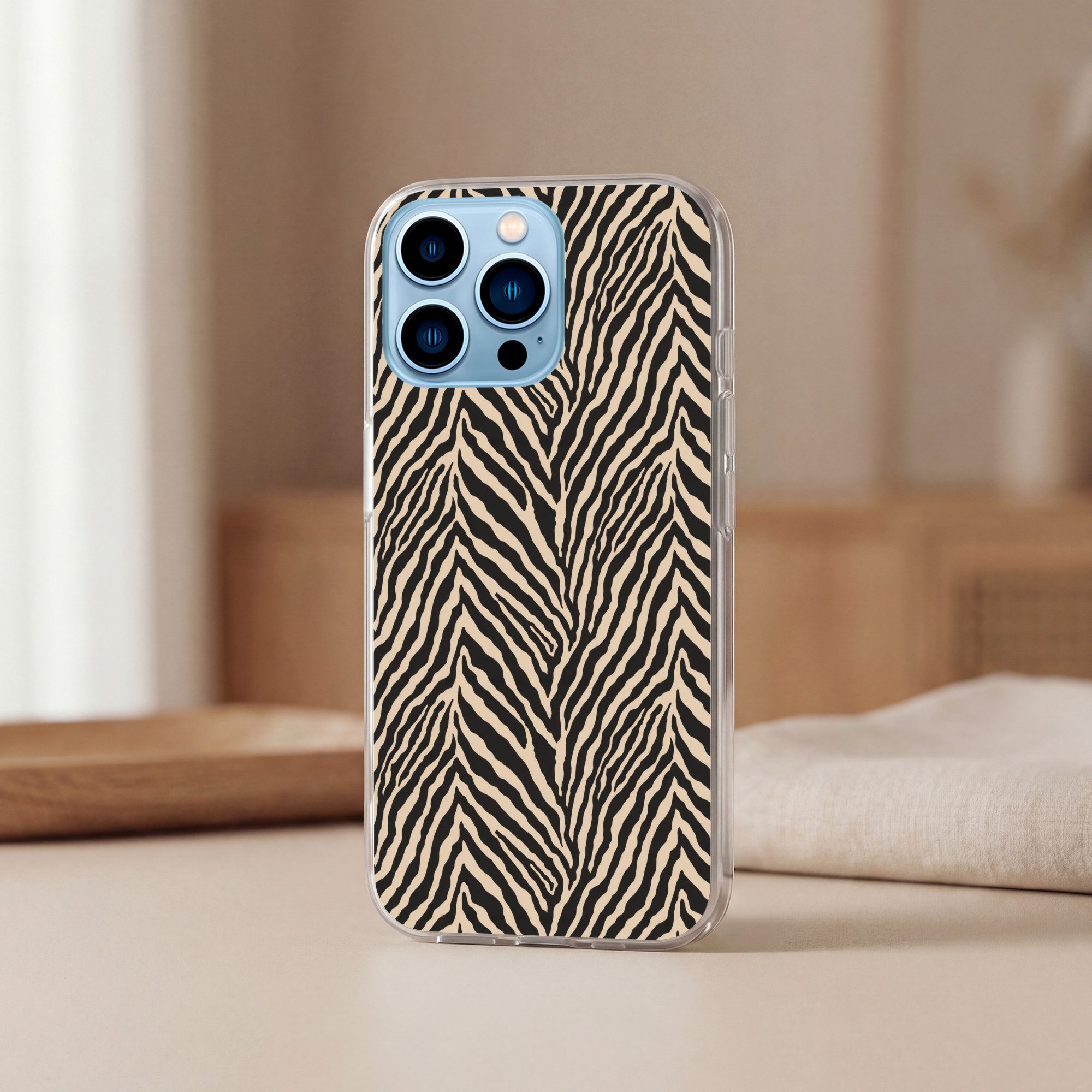 MuchoWow Handyhülle für Apple iPhone 13 Pro Max Zebra - Klassisch - Schwarz, Smartphone-Bumper, Print, Handy Schutzhülle Dünn