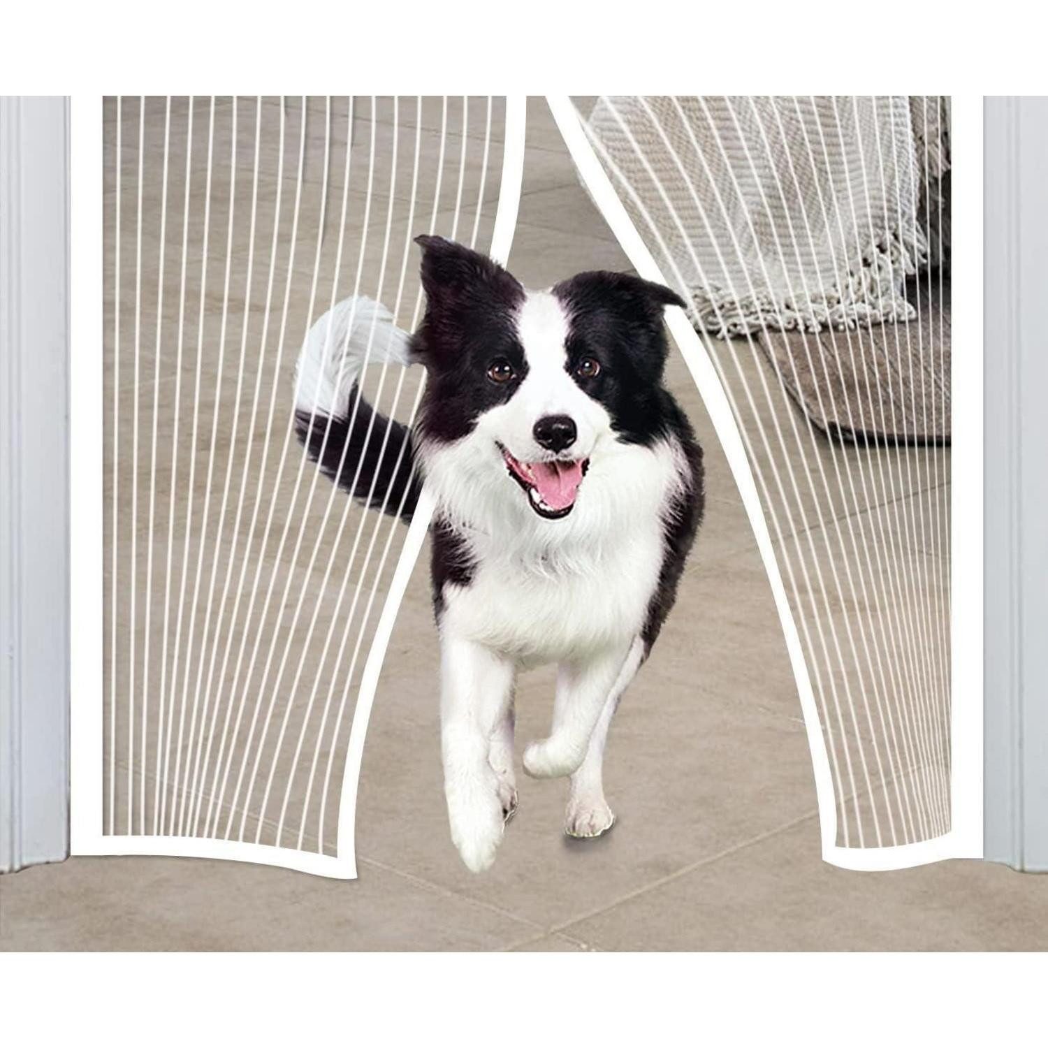 LuxusKollektion Schädlingsschutznetz Fliegengitter Tür Magnetvorhang Insektenschutz ohne Weiß 80x200cm