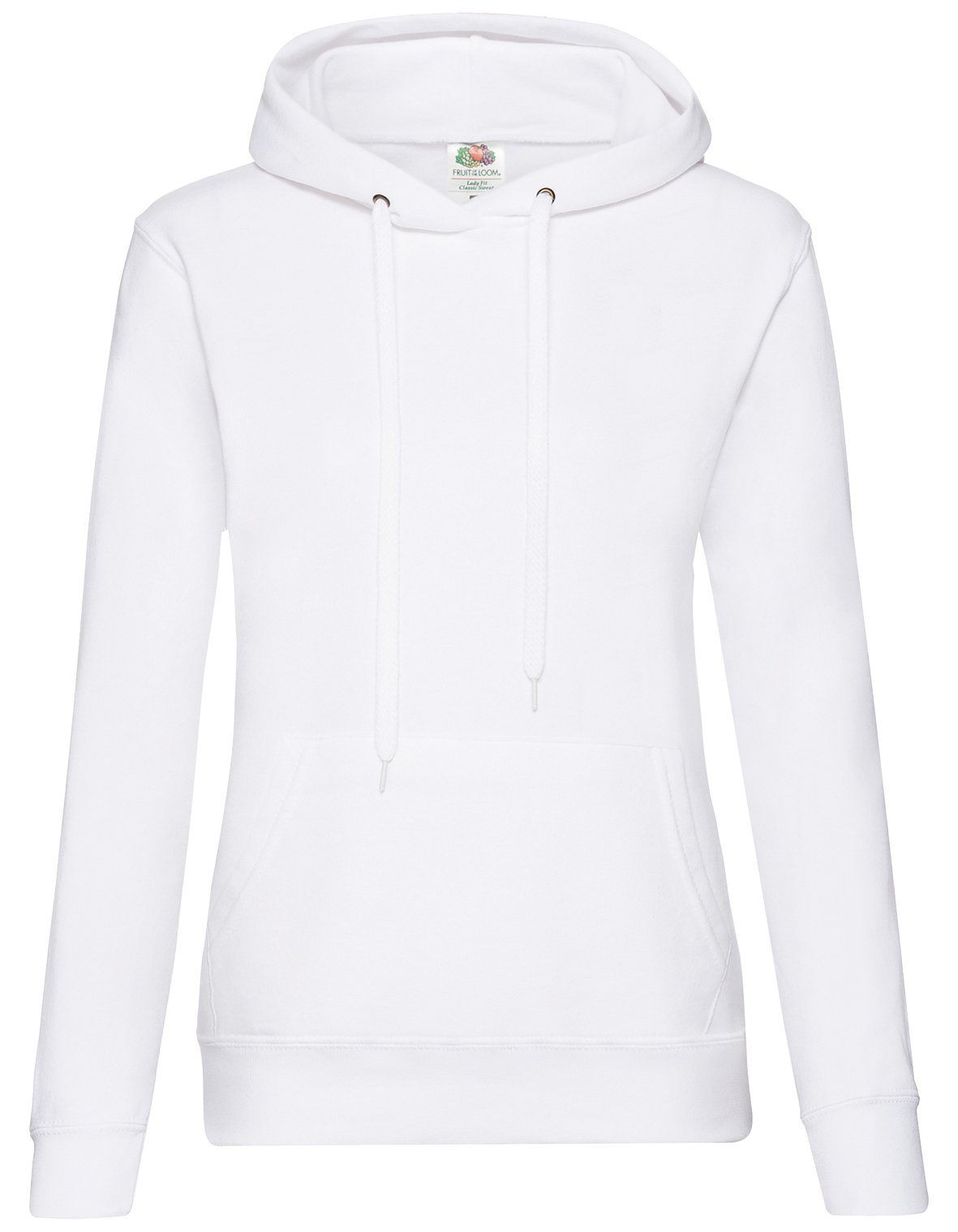 Fruit of the Loom Kapuzensweatshirt Classic Hooded Sweat Lady-Fit weiß