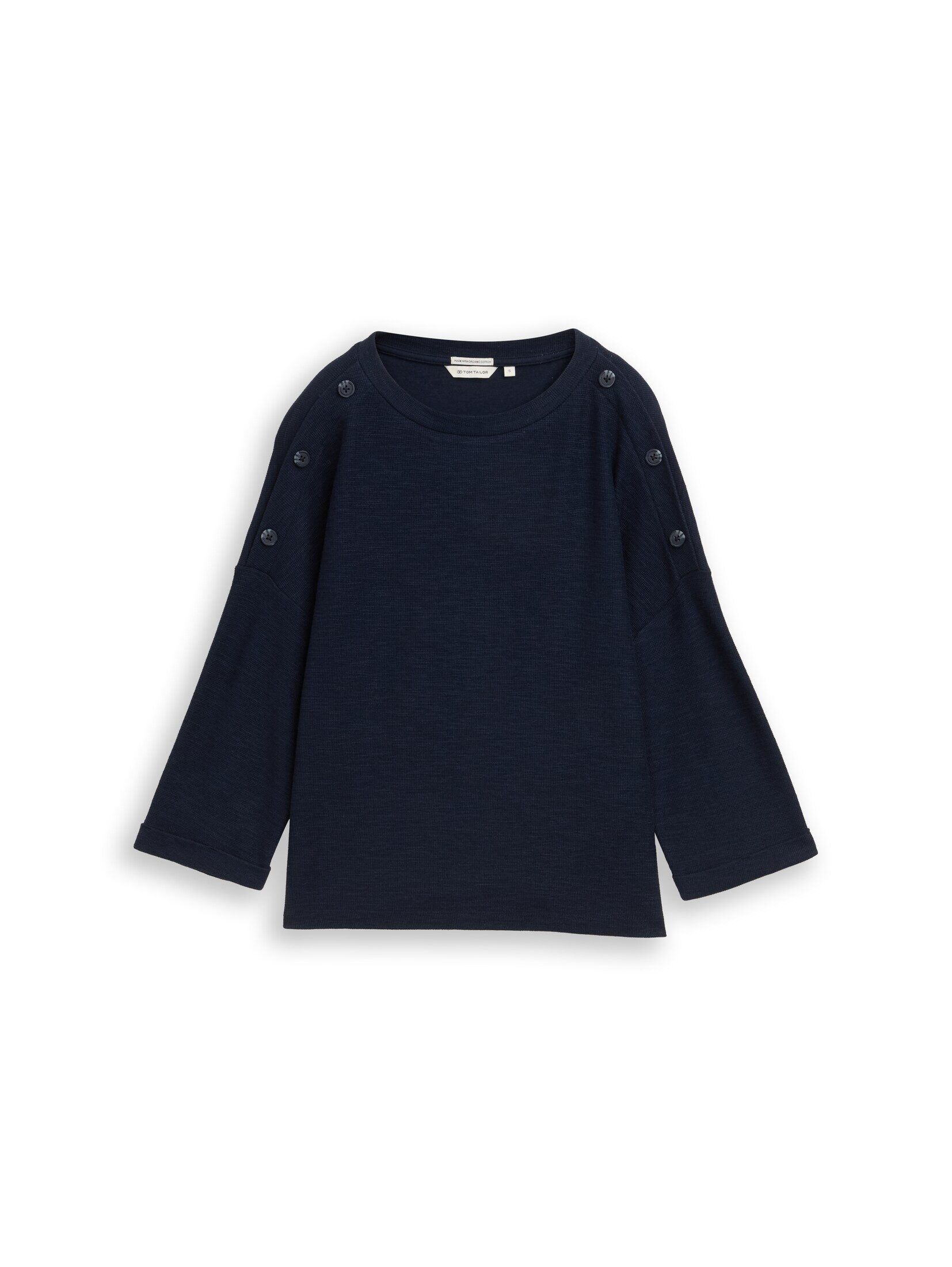 TOM TAILOR 3/4-Arm-Shirt T-Shirt Langarmshirt mit Knopf-Details günstig online kaufen