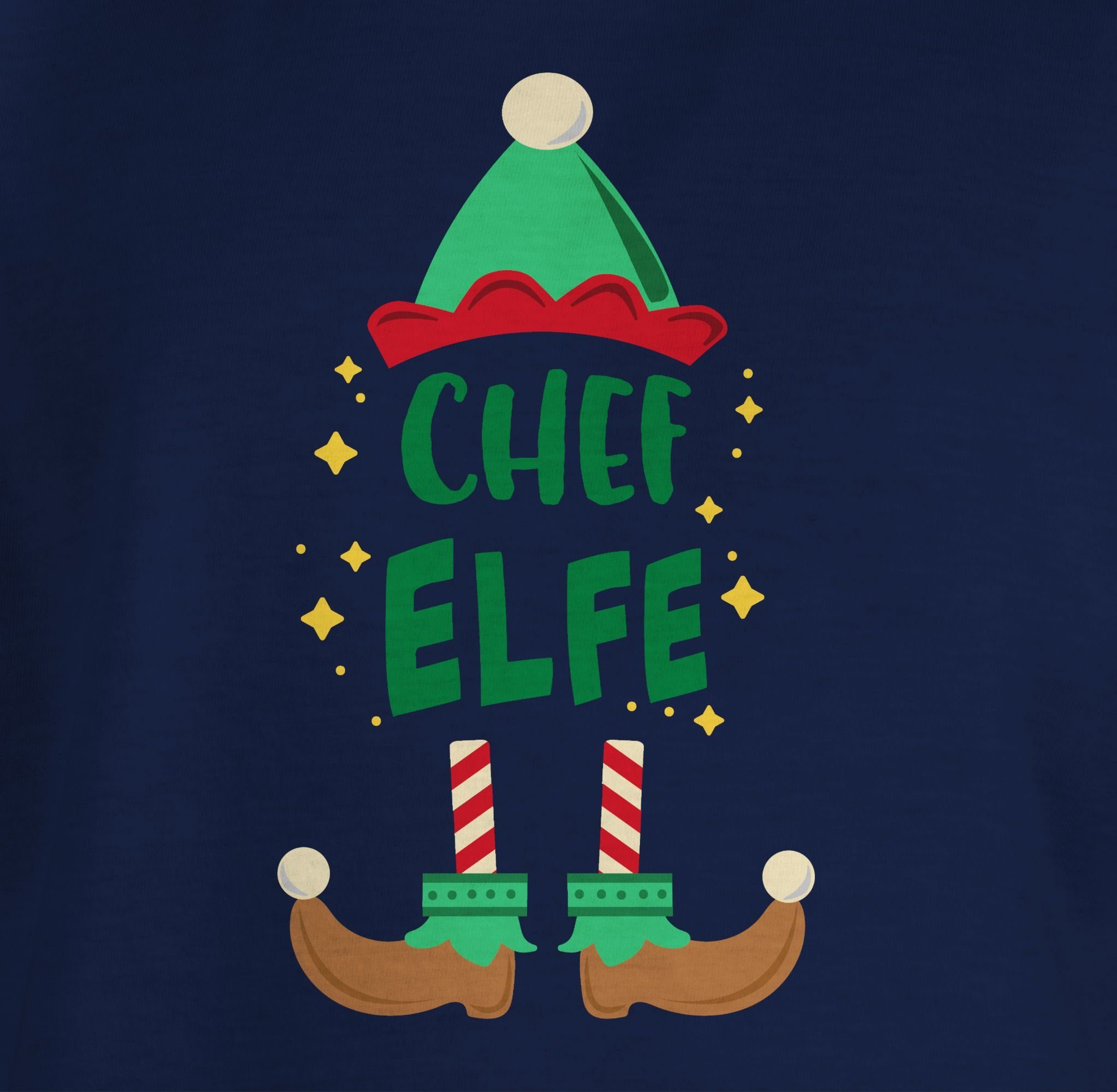 Shirtracer T-Shirt Weihnachten Chef Elfe Kleidung Kinder Dunkelblau Weihnachten 2