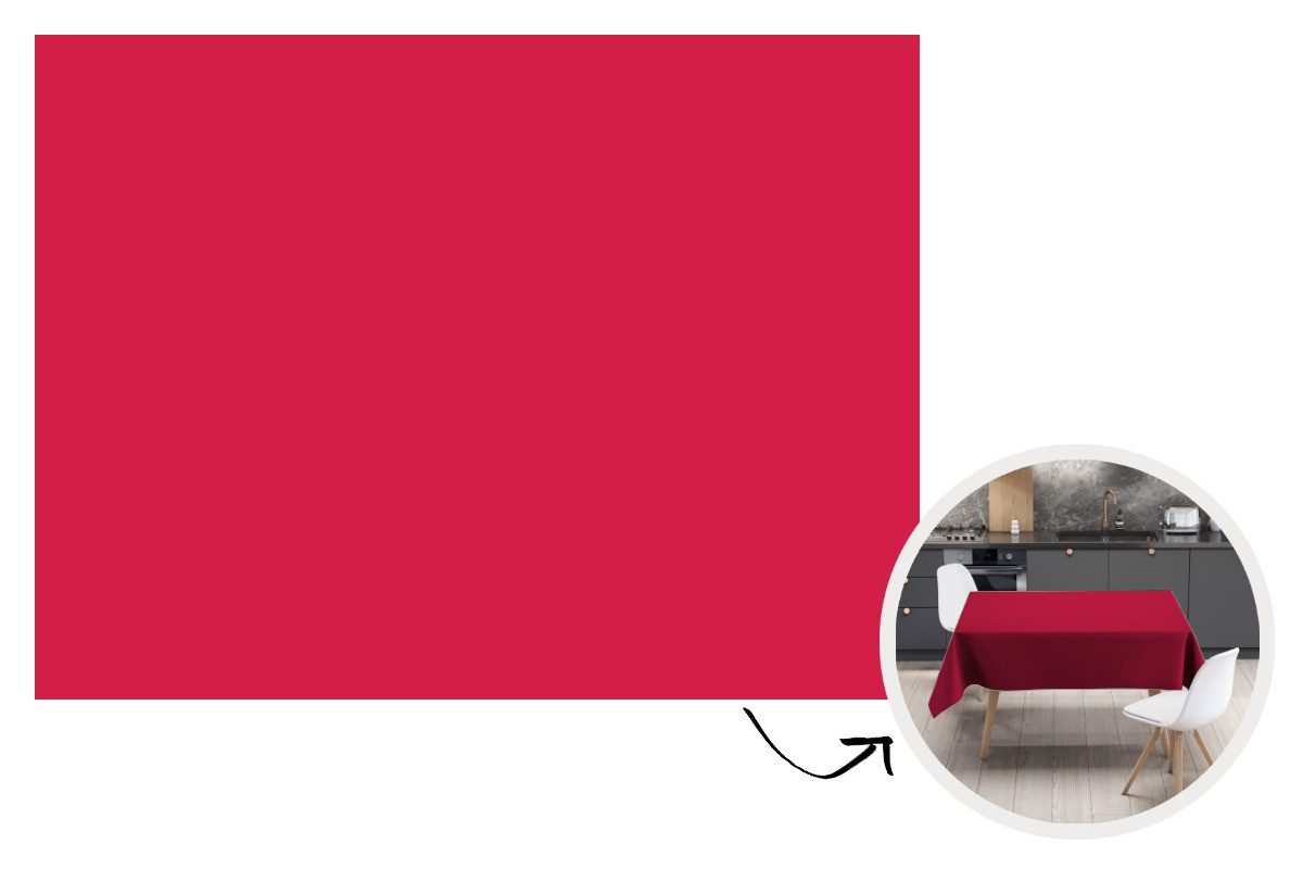 MuchoWow Tischdecke Rot - Einfarbig, Gartentischdecke, Tischdecke indoor, Dekoration, 170x130 cm