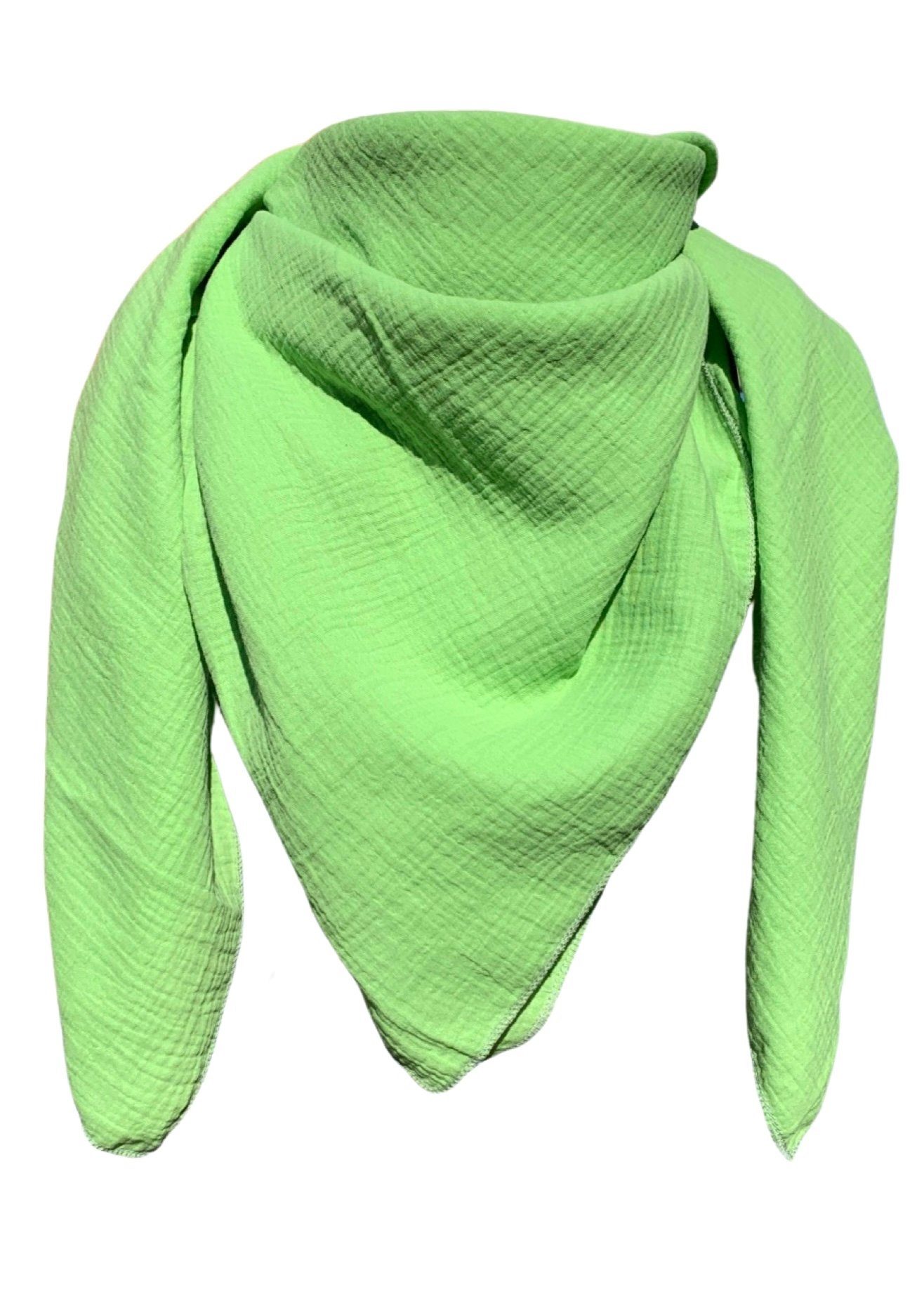 nadycat Modetuch Musselintuch Kinder / Damen XXL, UNI lime, (1-St), handgefertigt aus der Lausitz