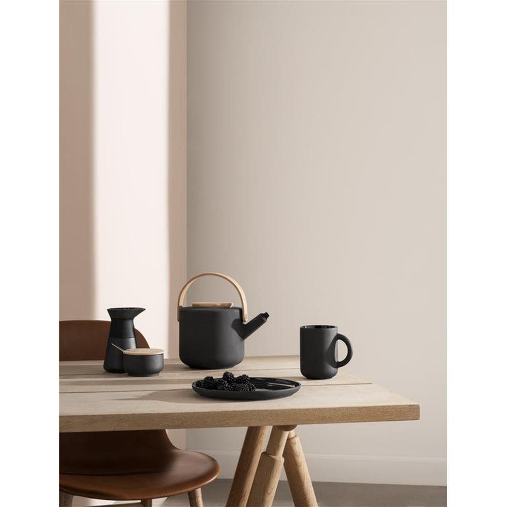 Stelton Milchkännchen Theo, 0,4 l, Schwarz, Sahnekännchen, aus Steingut