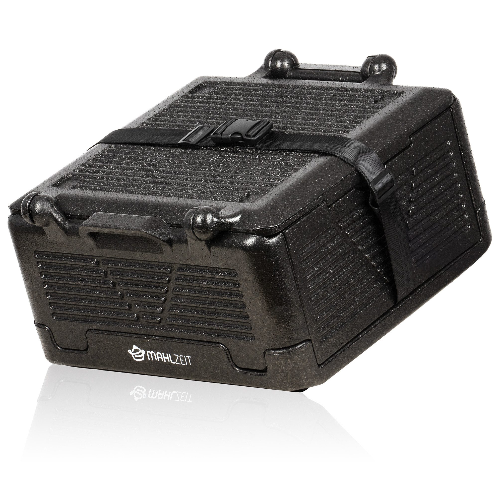 Mahlzeit Thermobehälter Thermobox faltbar, 42,5 x 42,5 x 24,5 cm, 26 L, Schwarz, Styropor, Styropor