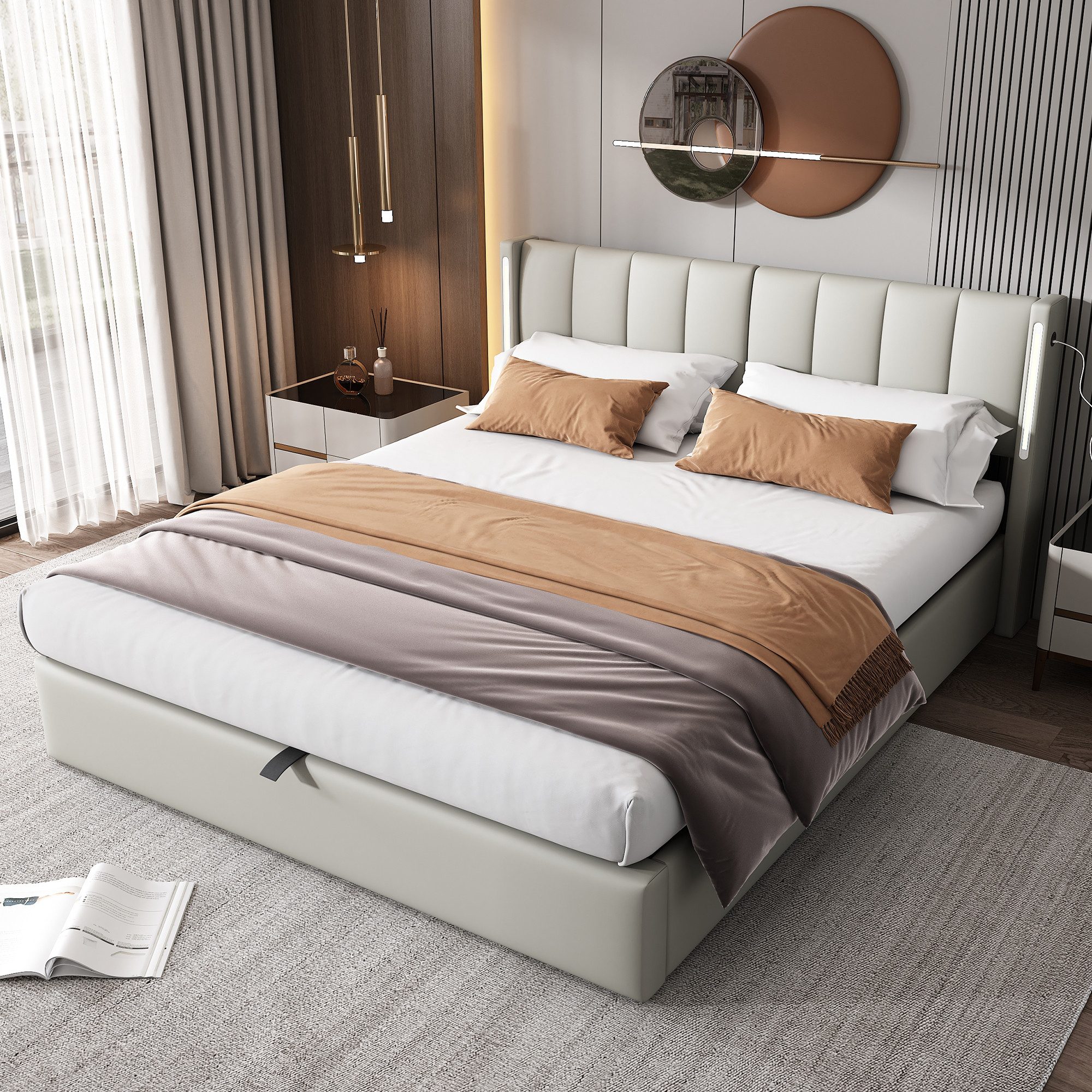 HAUSS SPOLE Polsterbett 160x200cm mit USB-Anschluss, günstig online kaufen