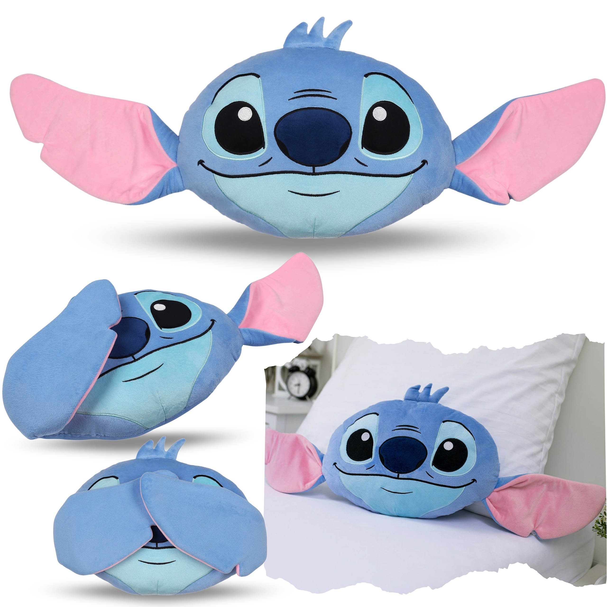Disney Dekokissen DISNEY Stitch 3D-Dekokissen blau, Formkissen 31x41 cm