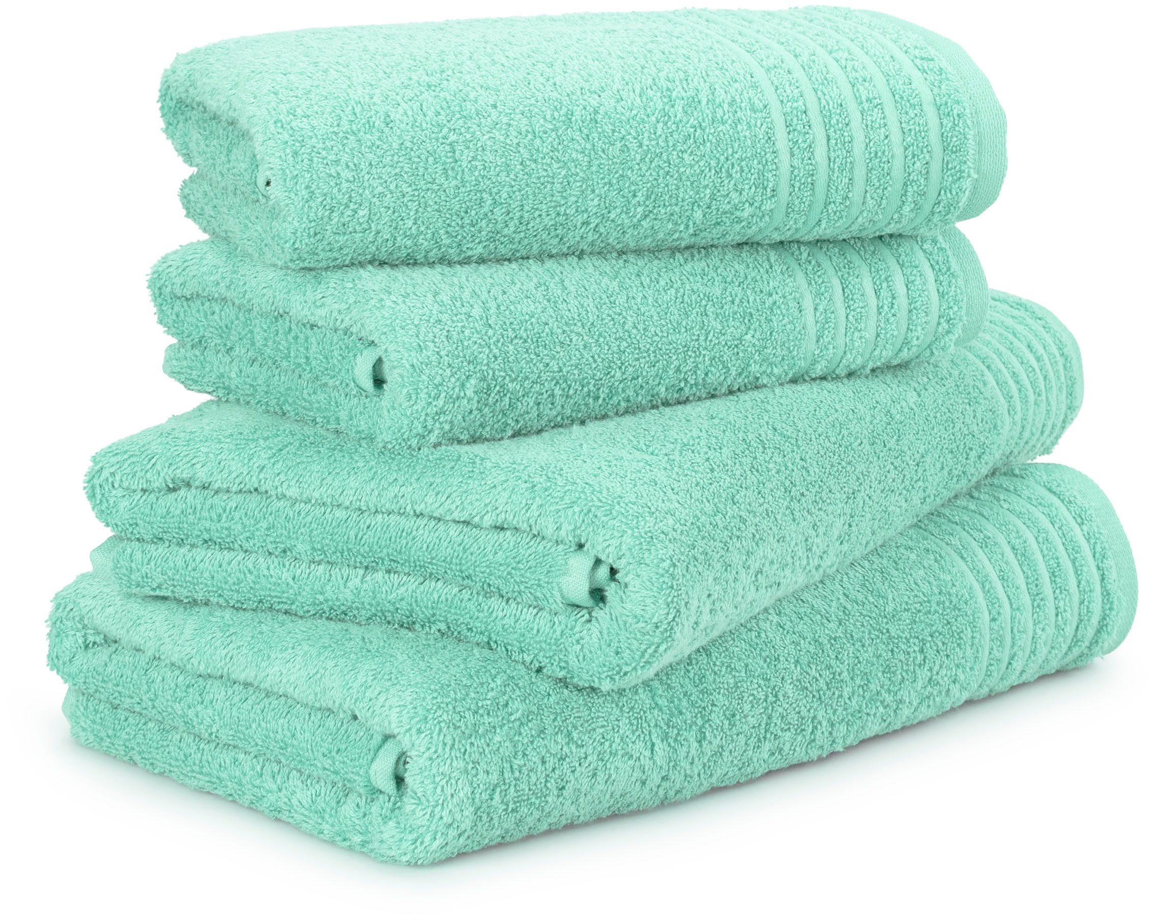 Möve Handtuch Set New Classic, Walkfrottier (4-St), 2x Hand- und 2x Duschtücher, 100% bester Baumwolle (480 g/m)
