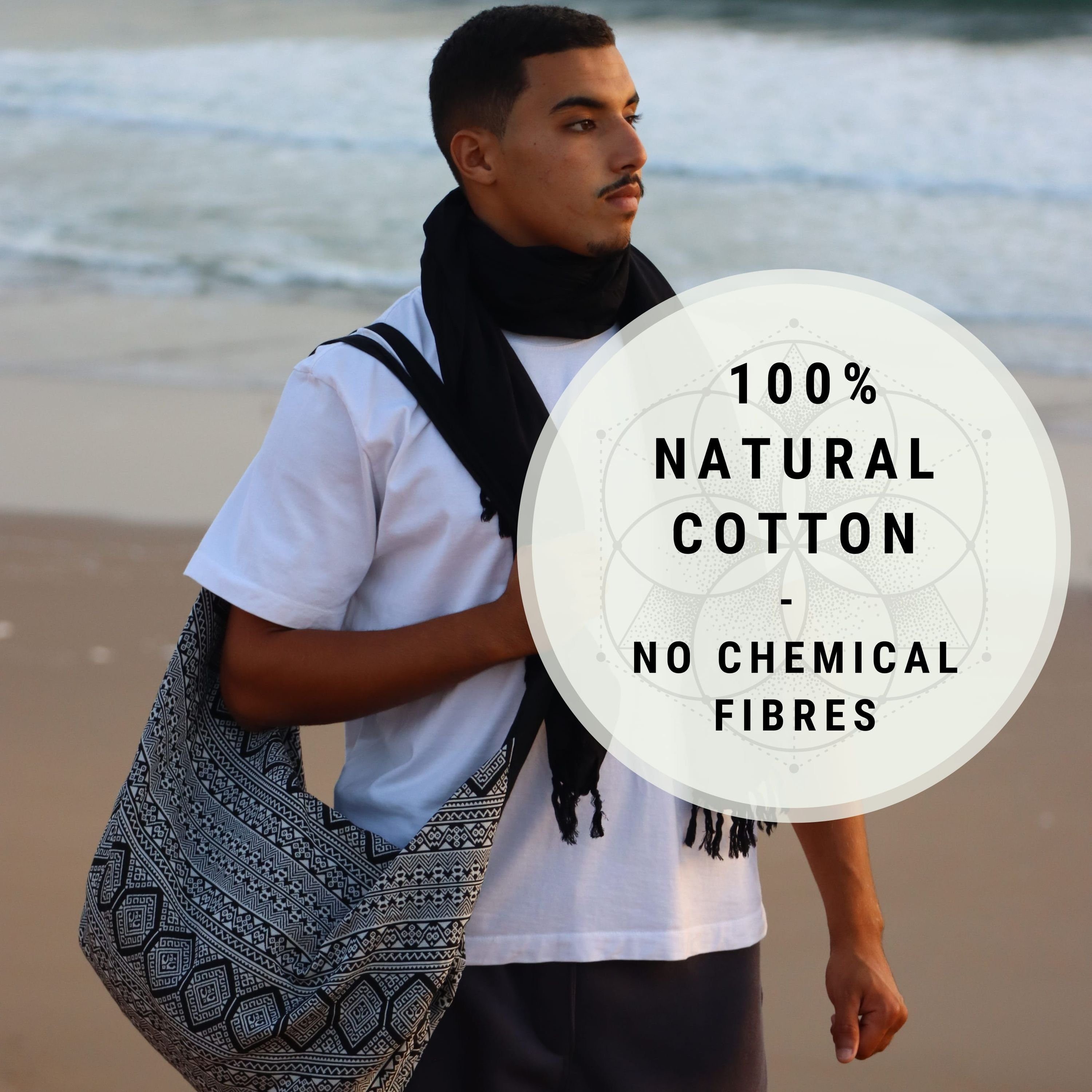 Baumwolle als Beuteltasche gewebten Handtasche Strandtasche auch Schultertasche PANASIAM oder in Yogatasche aus fester Umhängetasche nutzbar Wickeltasche, Designs Grün