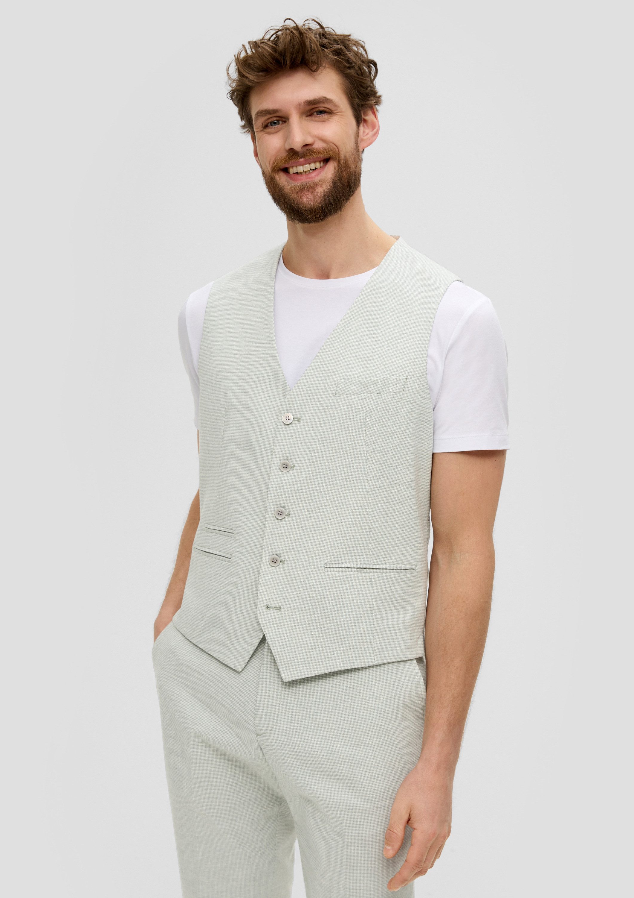 s.Oliver Jackenblazer Indoor-Weste S.ONICE s.O PURE: Anzugweste aus Leinenmix