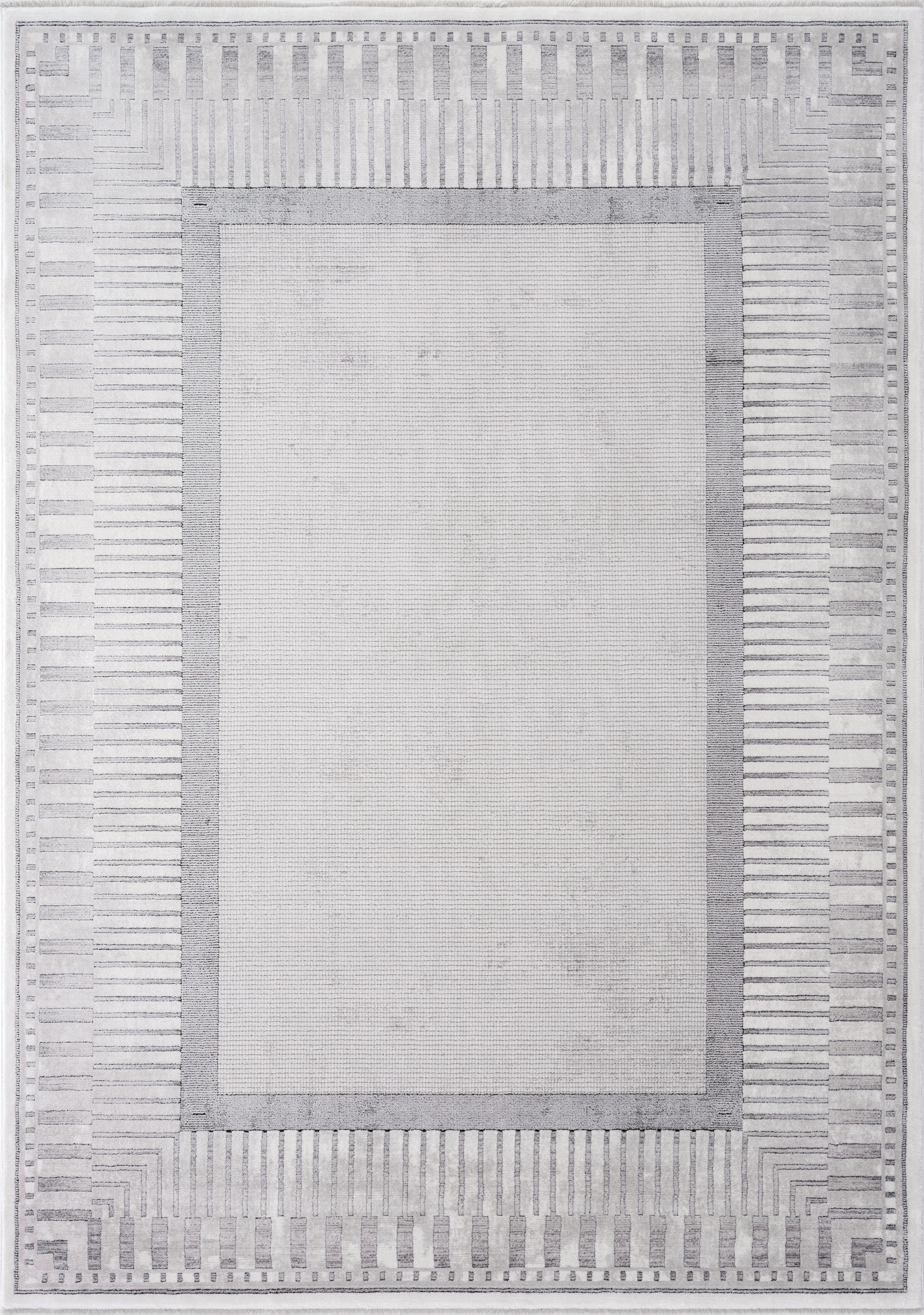Calvin Klein home Teppich Luster, mit Fransen, Designerteppich, rechteckig, Höhe: 6 mm, Rahmen, Muster, meliert, Wohnzimmer, Schlafzimmer, Esszimmer