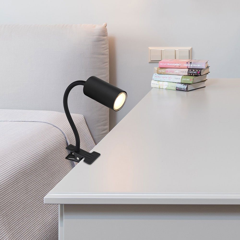 etc-shop klemmbar Leuchtmittel Klemmleuchte, inklusive, Leselampe nicht Schwanenhals Bett Schreibtischlampe Klemme