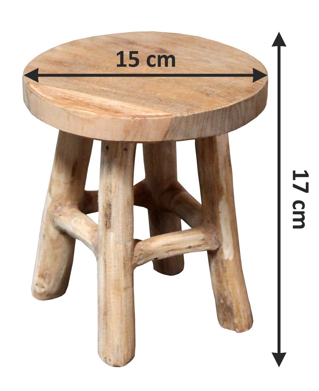 Spetebo Blumenhocker Teak Blumenhocker - natur günstig online kaufen