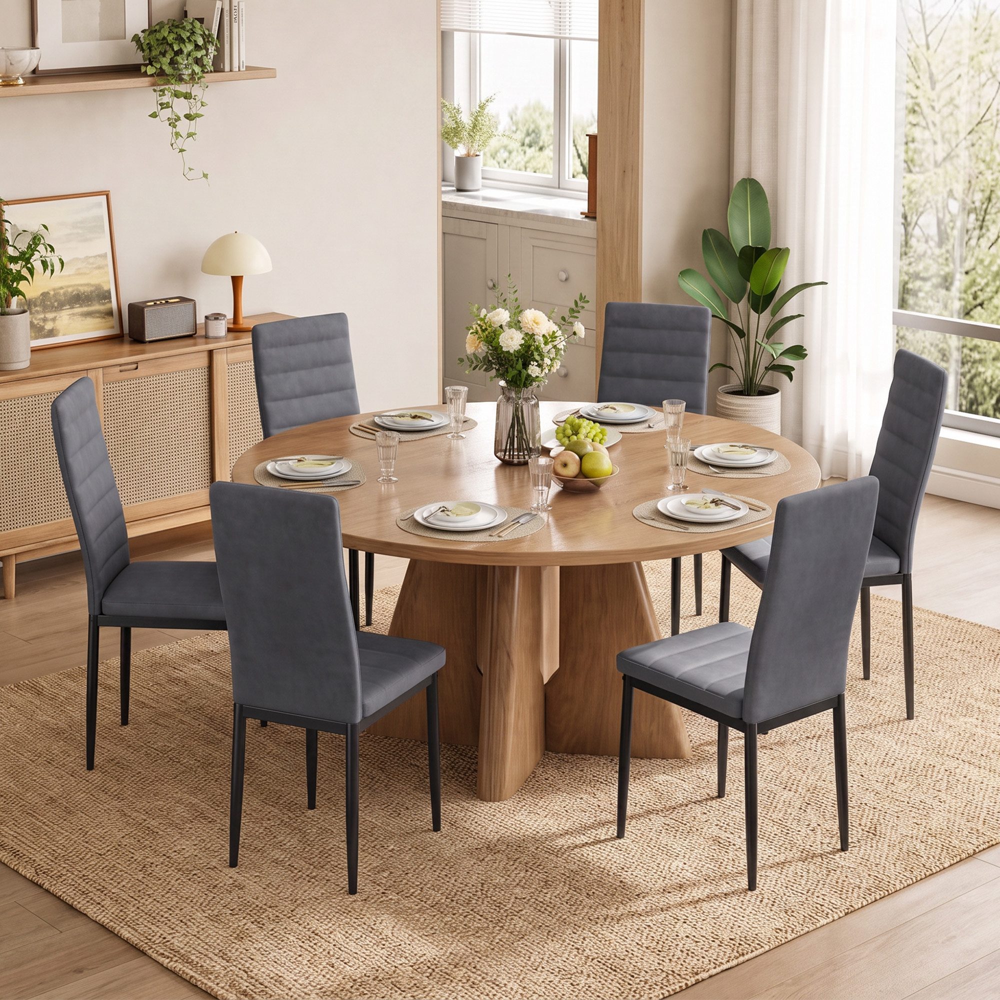 Blishom Esszimmerstuhl Esszimmerstühle 6er-Set, Küchenstuhl mit Gepolstert, 41x50x97 cm (6 St) – Bild 2 von 5