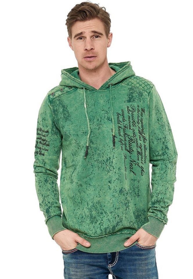 Rusty Neal Kapuzensweatshirt in verwaschenem Look