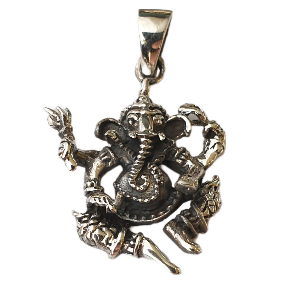Kettenanhänger Ganesha Schmuck Anhänger 925er Silber Gott im Hinduismus 24x22mm