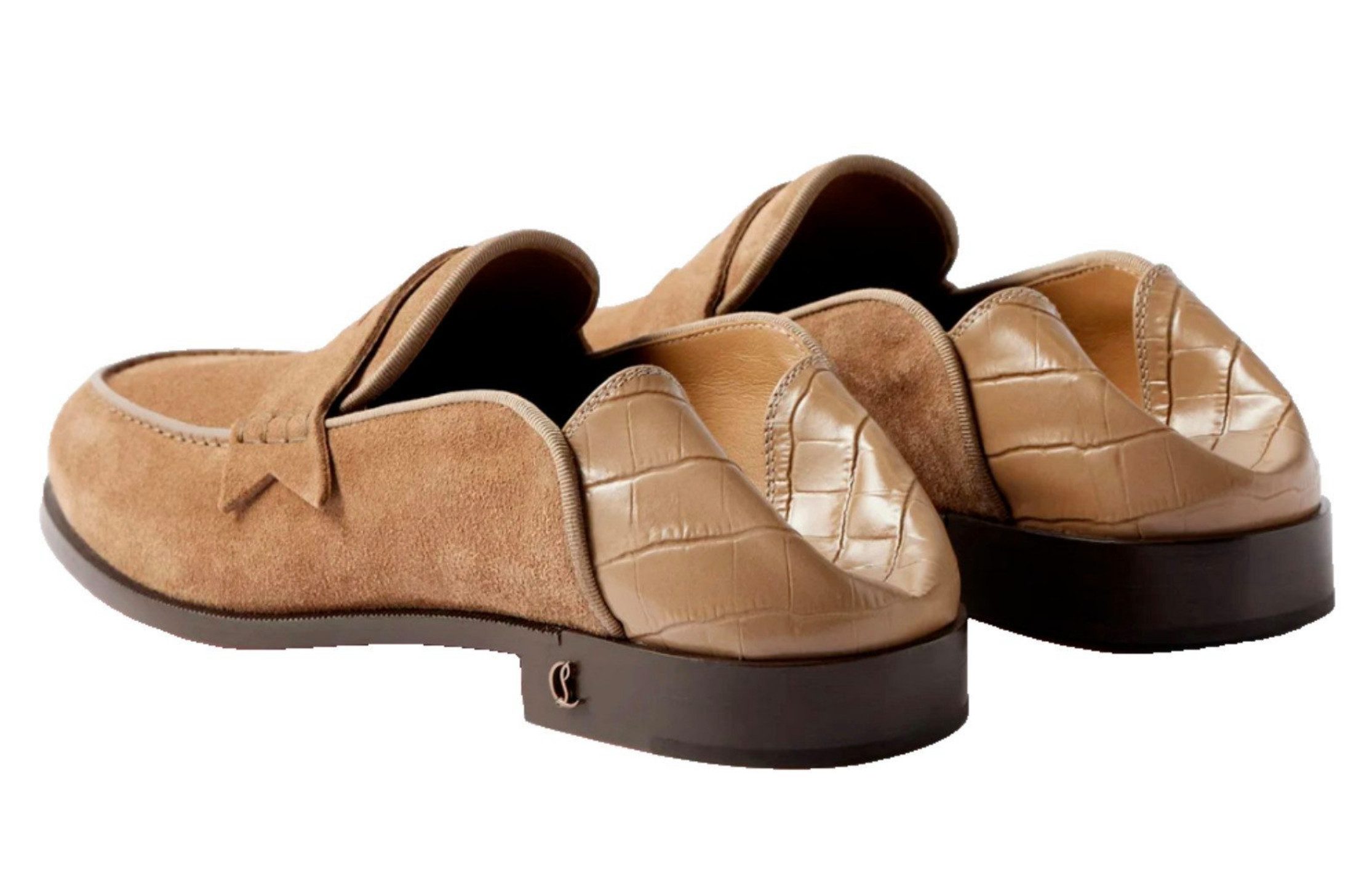 CHRISTIAN LOUBOUTIN Loafers Suede Penny No Back Slippers Sneakers Schuhe Turnschuhe Loafer klappbaren Ferse