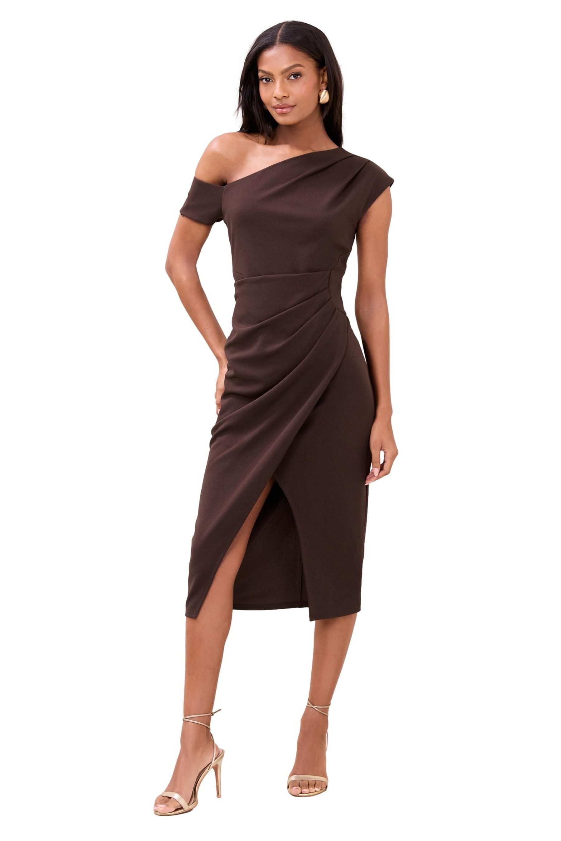 LIPSY Midikleid Lipsy schulterfreies Midikleid, Petite (1-tlg)