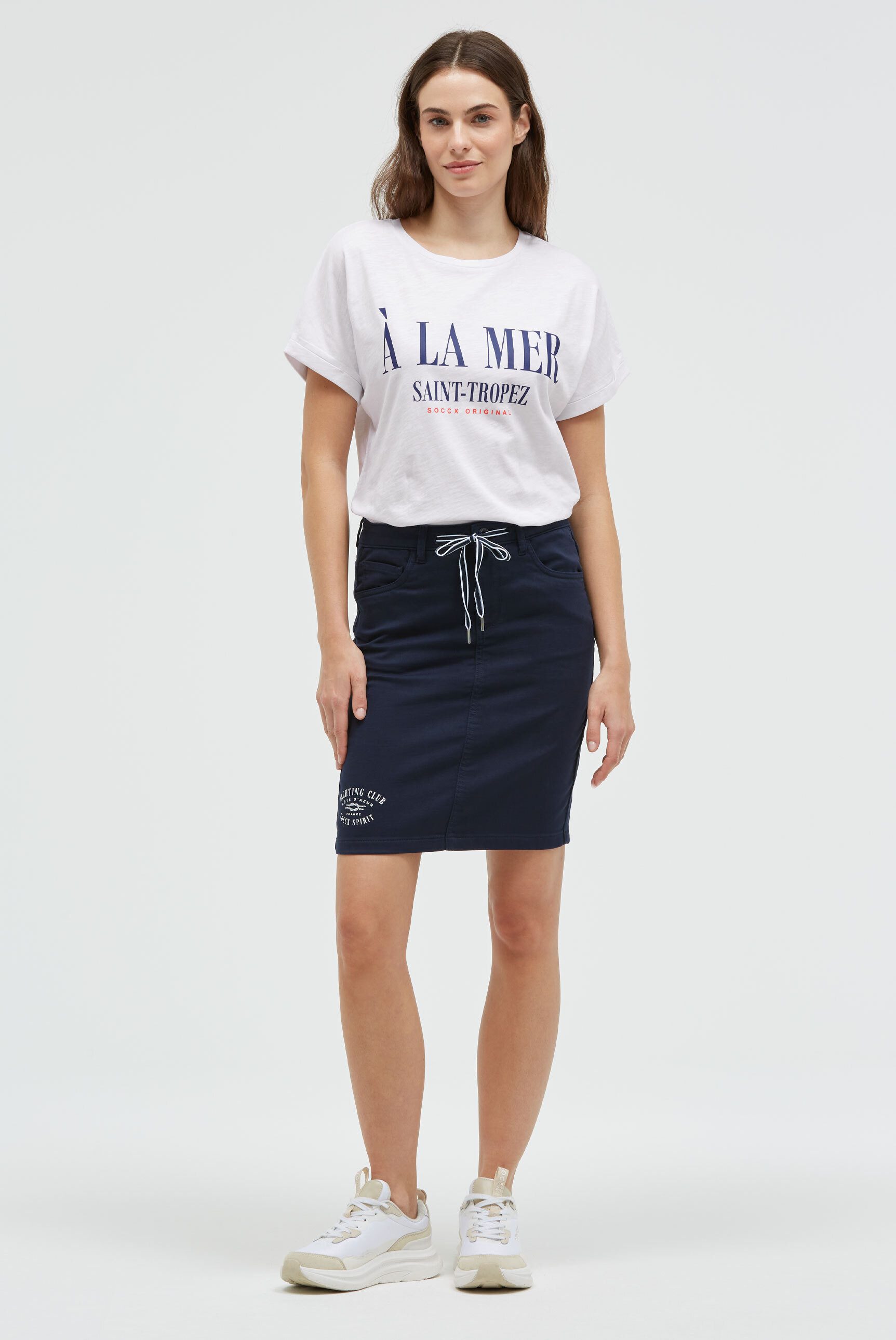 SOCCX Jeansrock mit Baumwolle