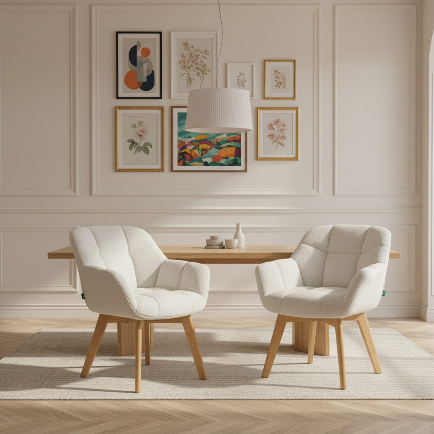 DUBI Möbel Polsterstuhl Mika-Nele 2er-Set, Eiche günstig online kaufen