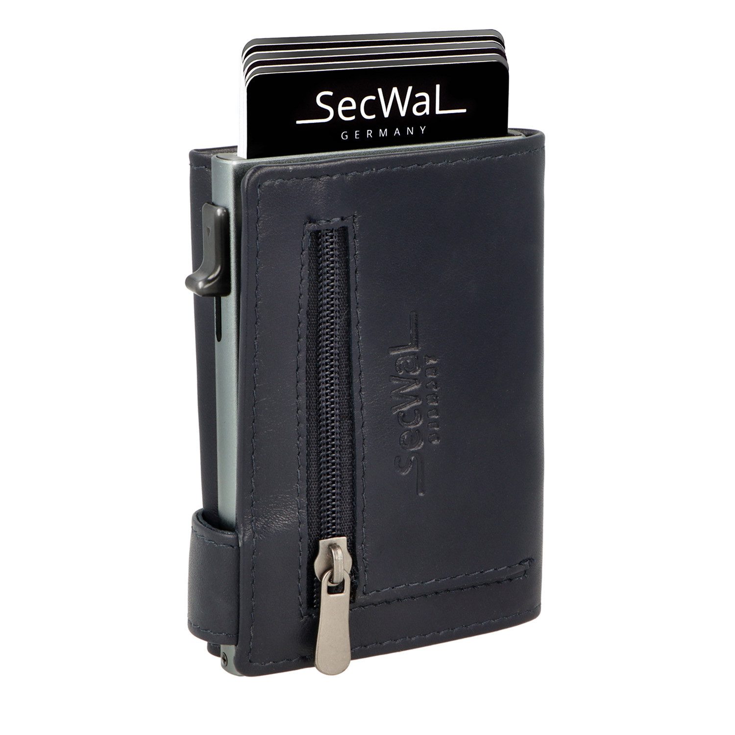 SecWal Geldbörse, Kartenetui mit Münzfach Reißverschluß, Slim Wallet, RFID Schutz, Geldbeutel klein, für Herren und Damen