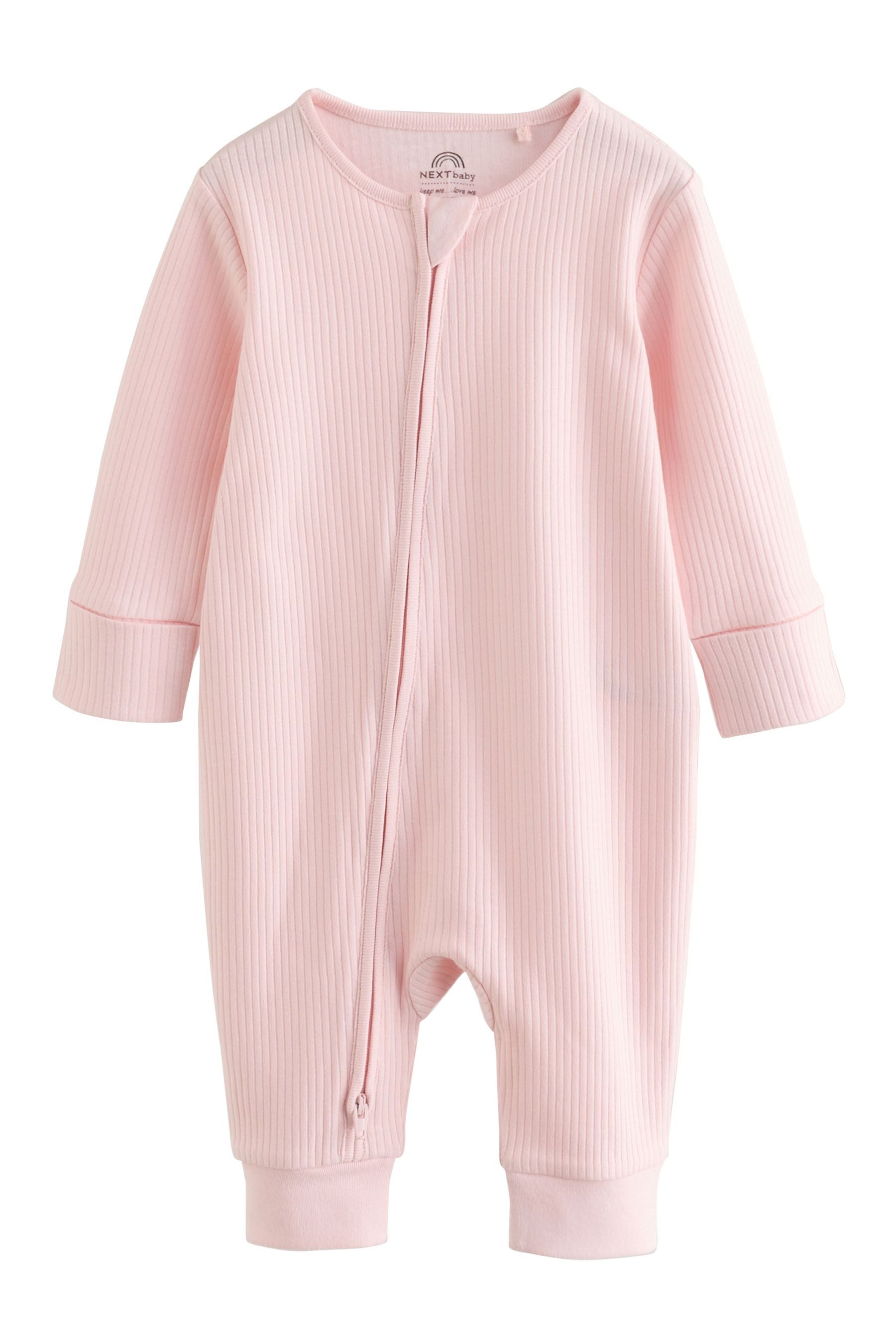 Next Schlafoverall Gerippte Babyschlafanzüge, 3er-Pack (3-tlg)