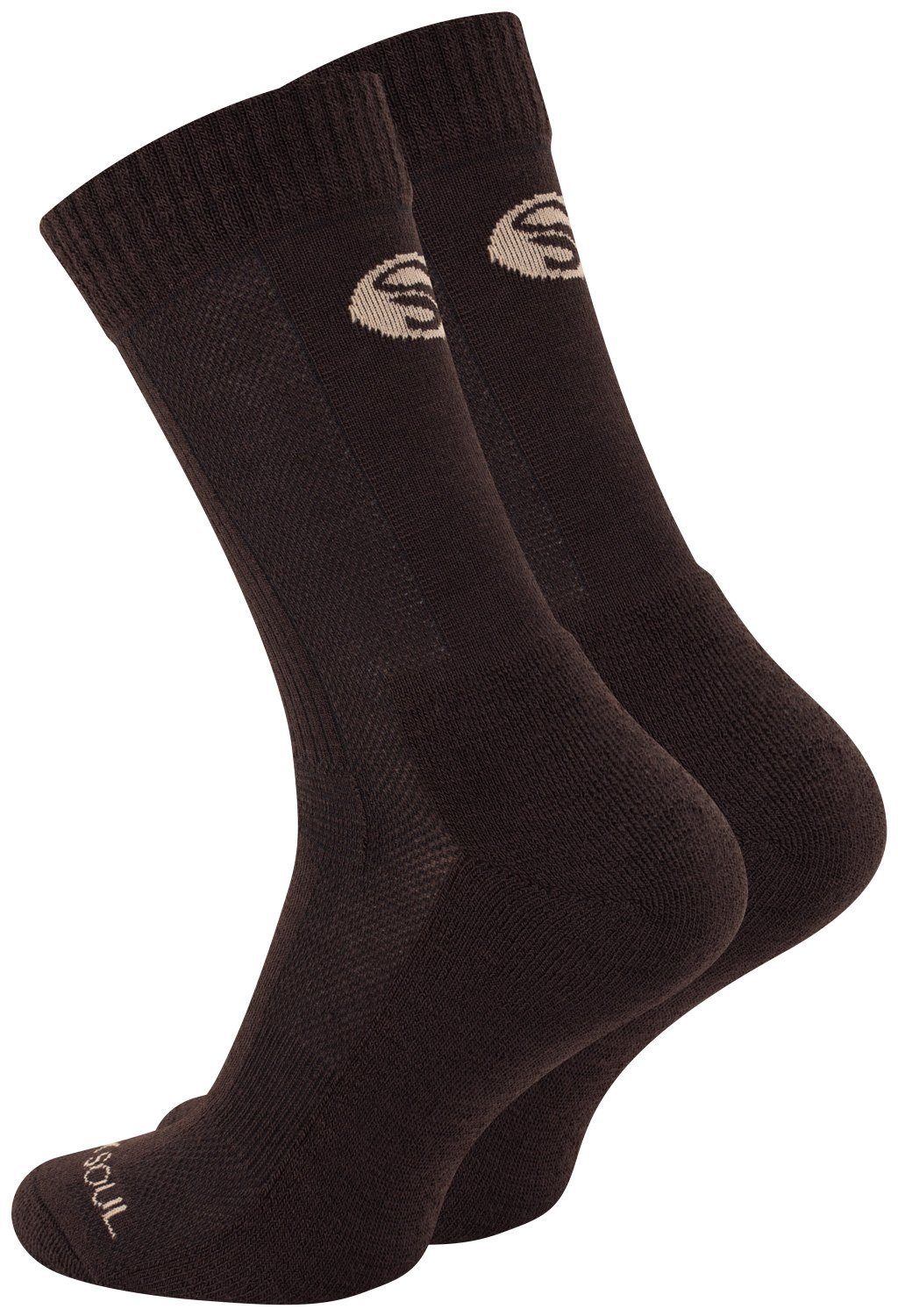 Stark Soul® Funktionssocken Merino Outdoor Trekking Socken, Unisex (1-Paar) 1 oder 3 Paar Braun