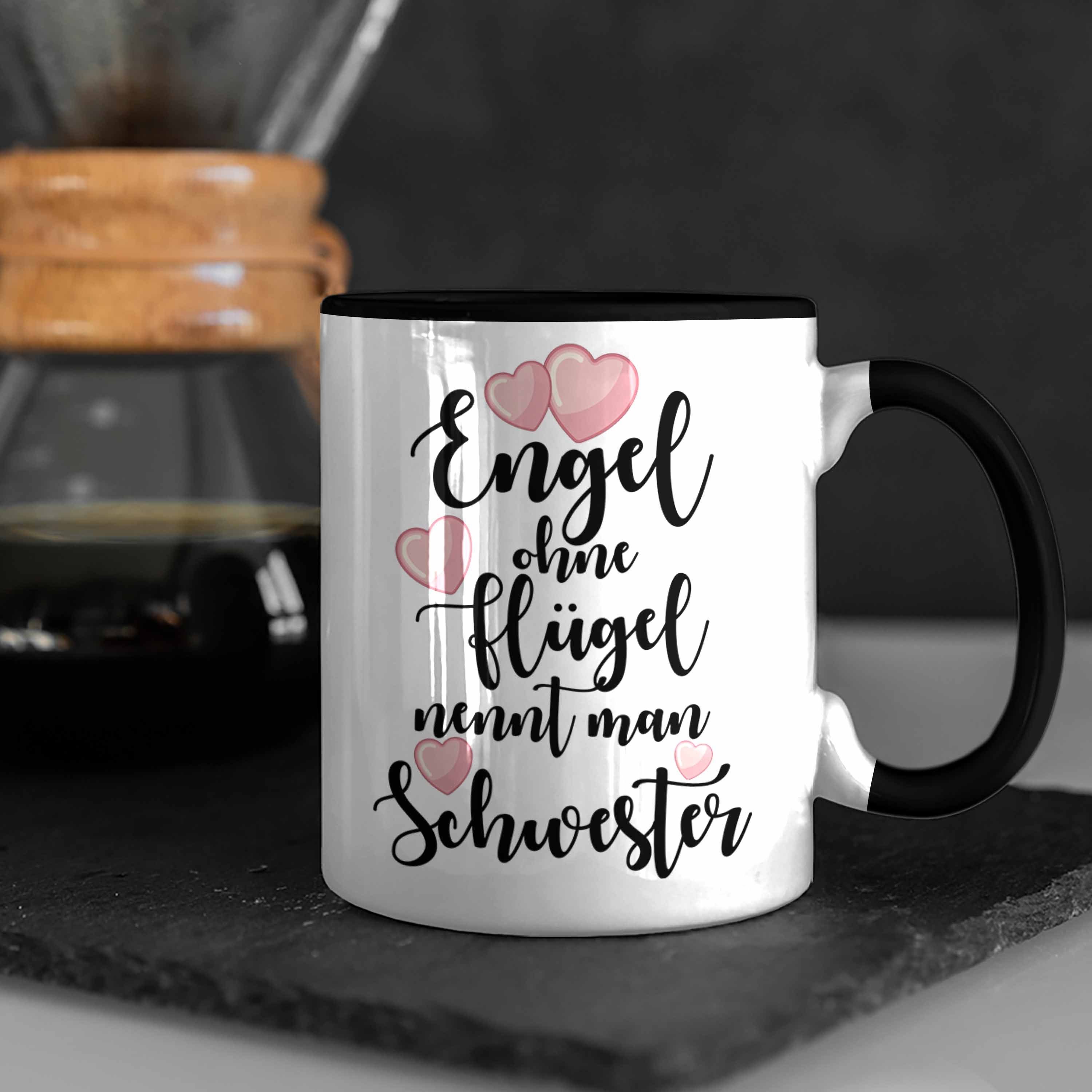 Trendation Tasse Trendation - Beste Bruder Geschenk Lustig Schwestern Schwester Schwarz Kaffeetasse Geschenkideen Tasse Mug Weihnachten Geburtstag