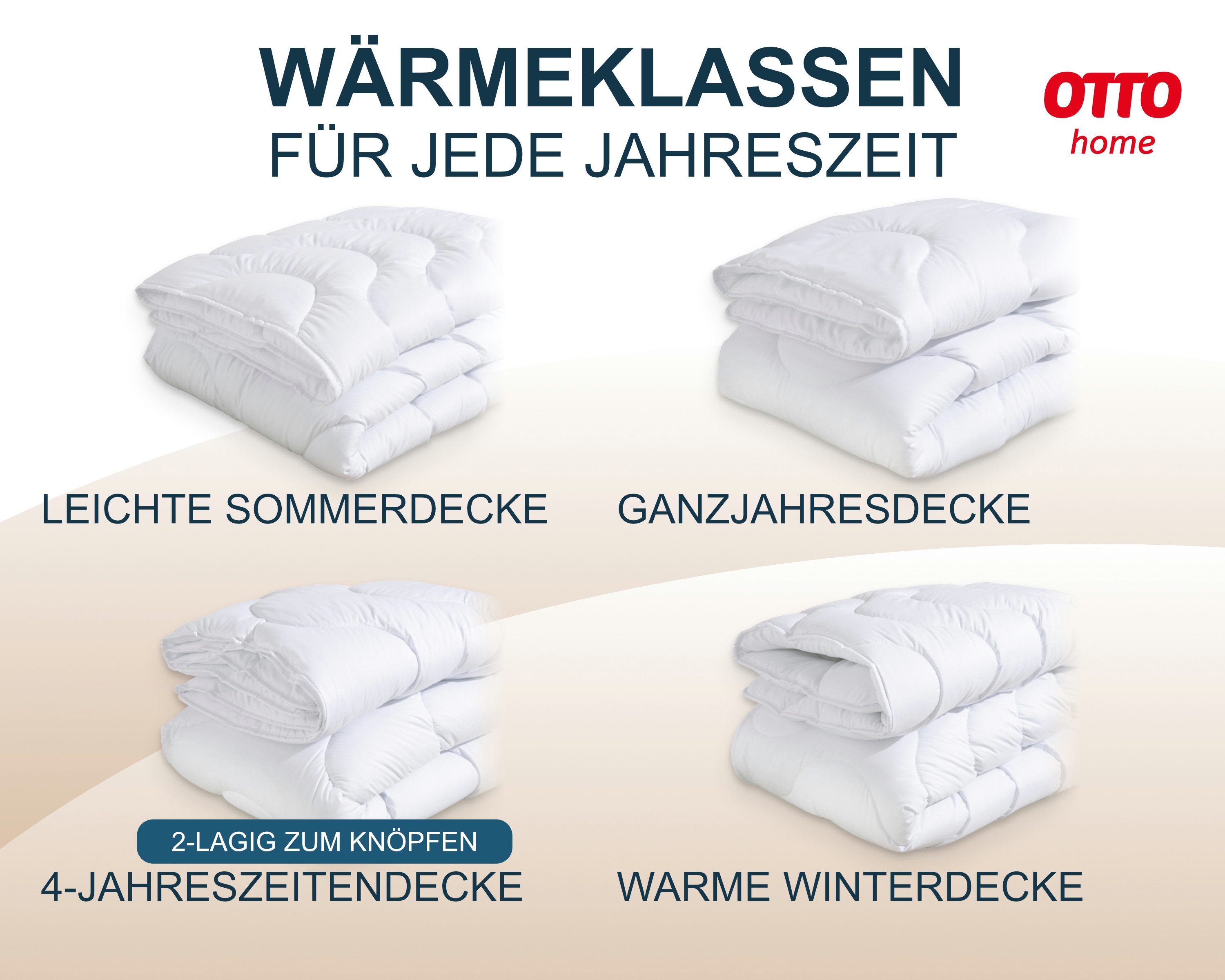 OTTO home Microfaserbettdecke Mailo Bettdecke 135x200 cm, 155x220 cm, Füllung: Polyester, Bezug: Microfaser-Feinbatist, Sommer, Winter, Decke, kuschelweicher Microfaser-Feinbatist Bezug
