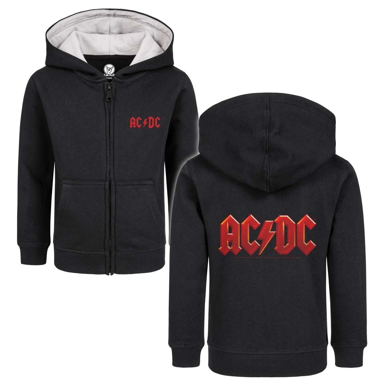 Kapuzensweatjacke mit AC/DC (Logo Multi) Aufdruck für Kinder von 2-14