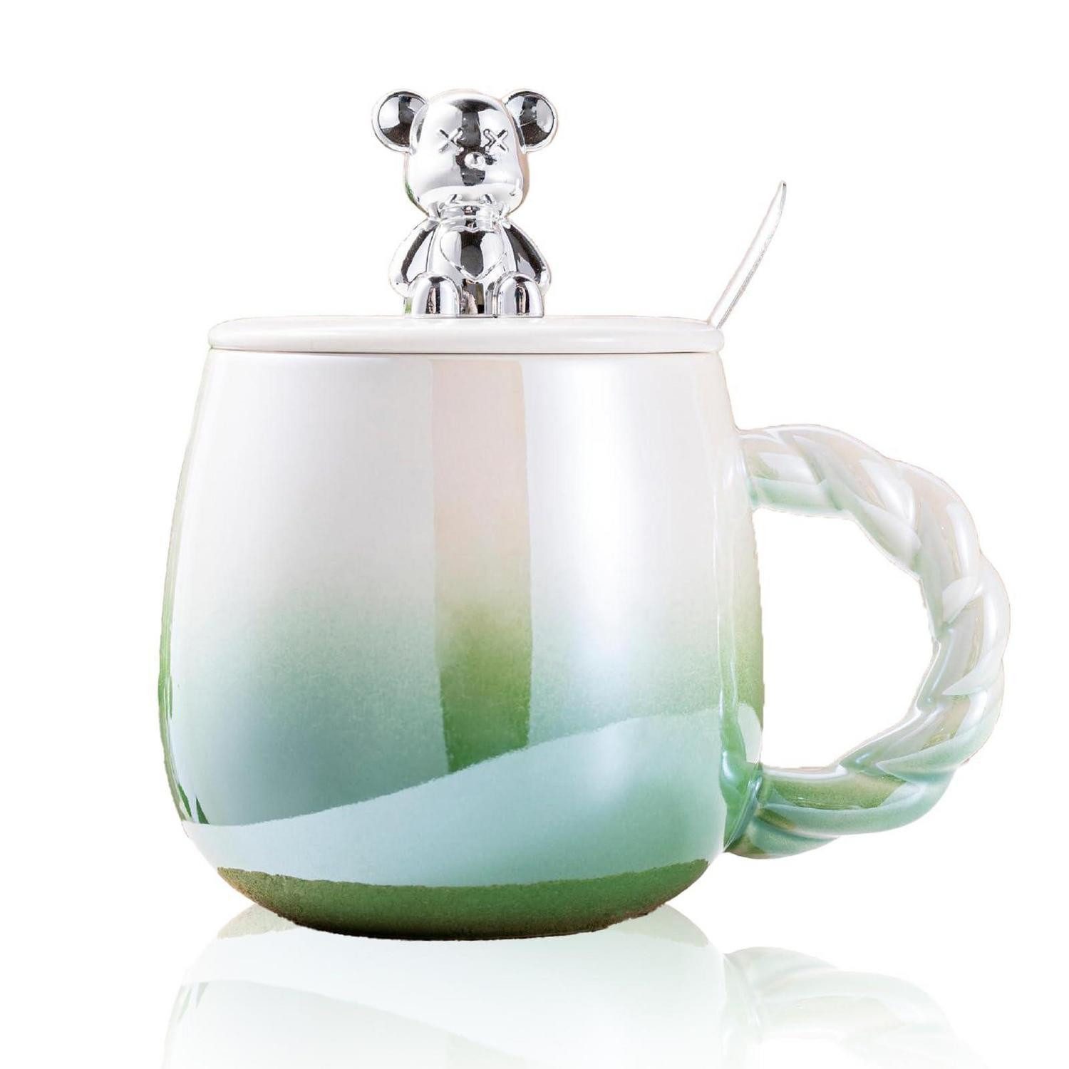 LuxusKollektion Cappuccinotasse Kaffeetasse Groß 450ml Keramik Unikat, Keramik