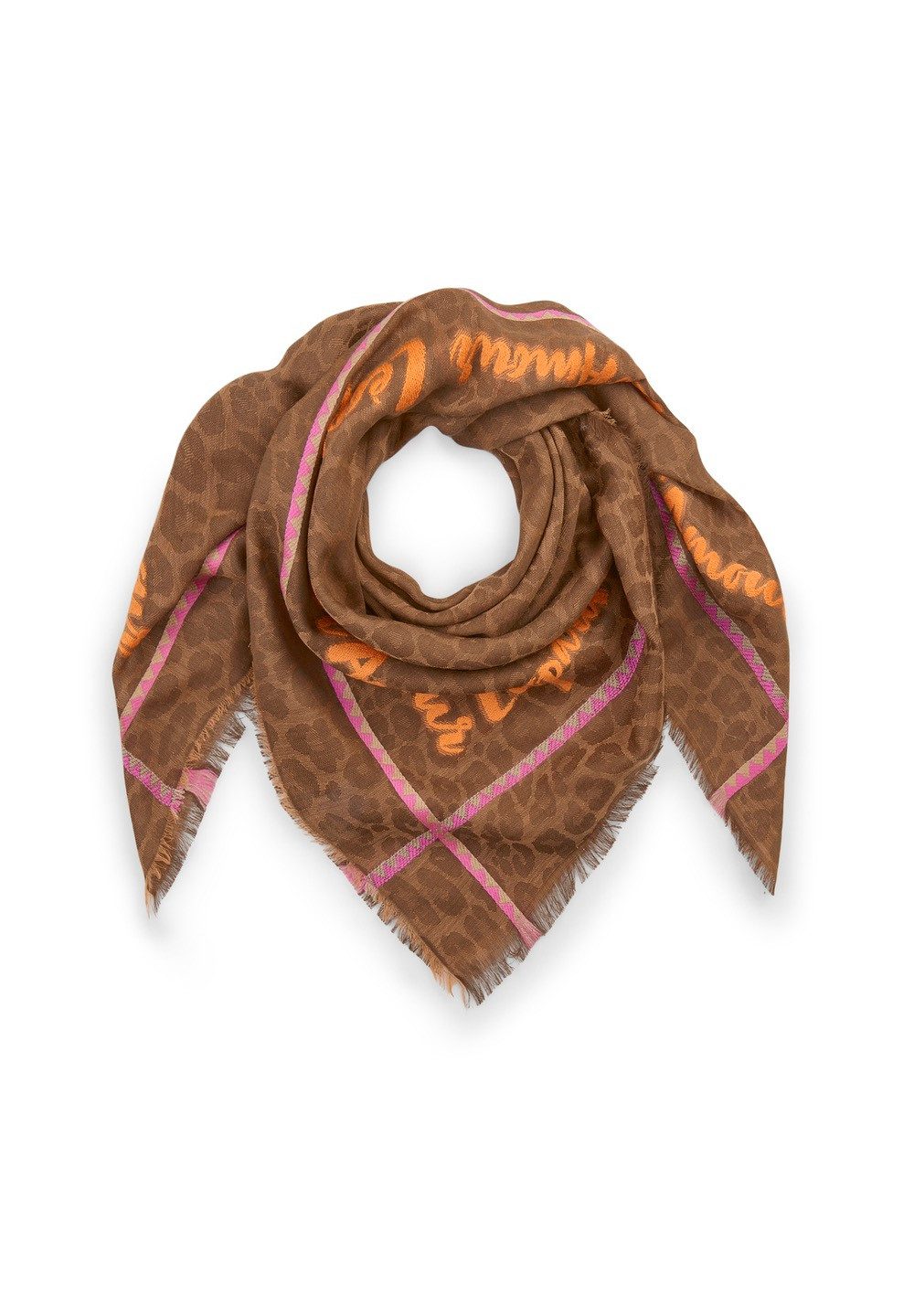 Codello Dreieckstuch Codello Jaquard Tuch mit gewebtem Leo-Muster, Leo-Muster allover