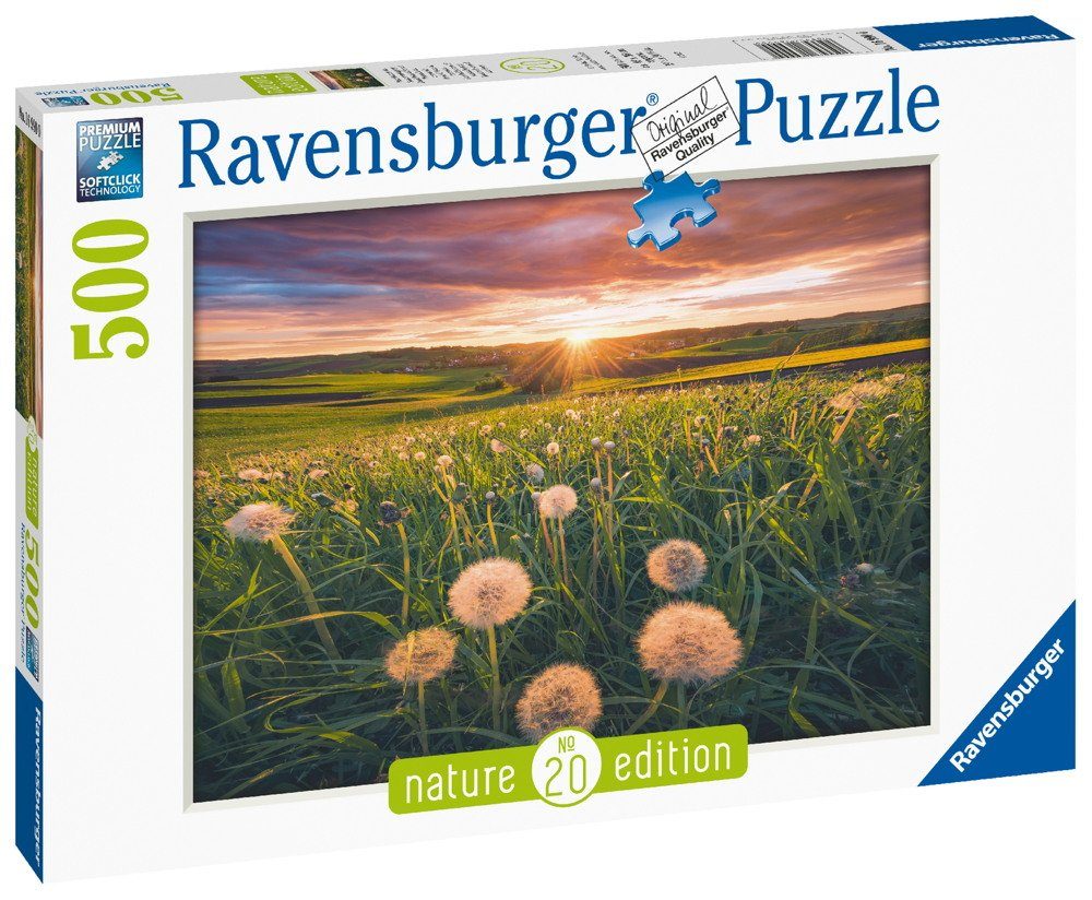 GmbH Puzzle Ravensburger 500 Verlag Ravensburger 16990, Puzzleteile Sonnenuntergang Pusteblumen im
