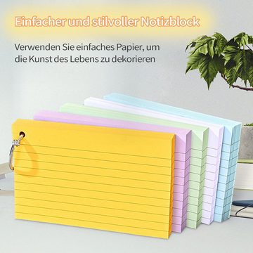 Daisred Karteikarten 1000 Stücke Karteikarten Vokabelkarten mit Binderinge Zehn Farben