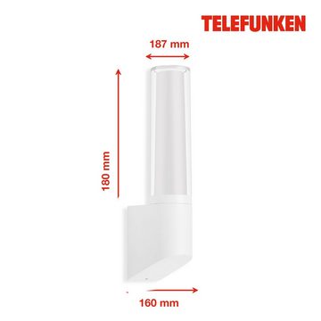 Telefunken LED Außen-Wandleuchte 311306TF, LED fest verbaut, Neutralweiß, Wand Außenleuchte IP44 4000K 8W 850lm 33x6,8x9,8cm