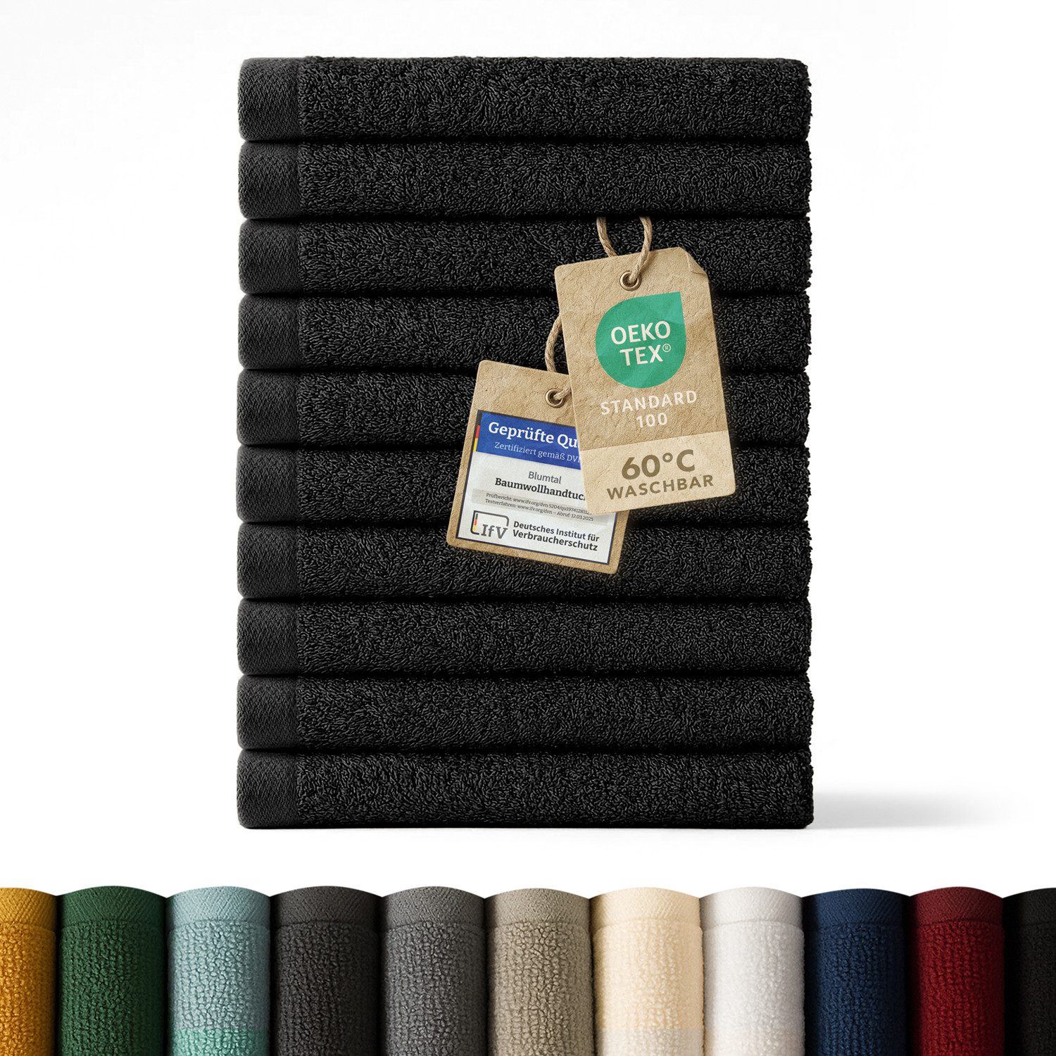 Blumtal Gästehandtücher Premium 30x30cm oder 30x50cm weich und saugstark, Frottee (10-St), 10er (30x50cm), 12er und 24er Set (30x30cm), 100% Baumwolle