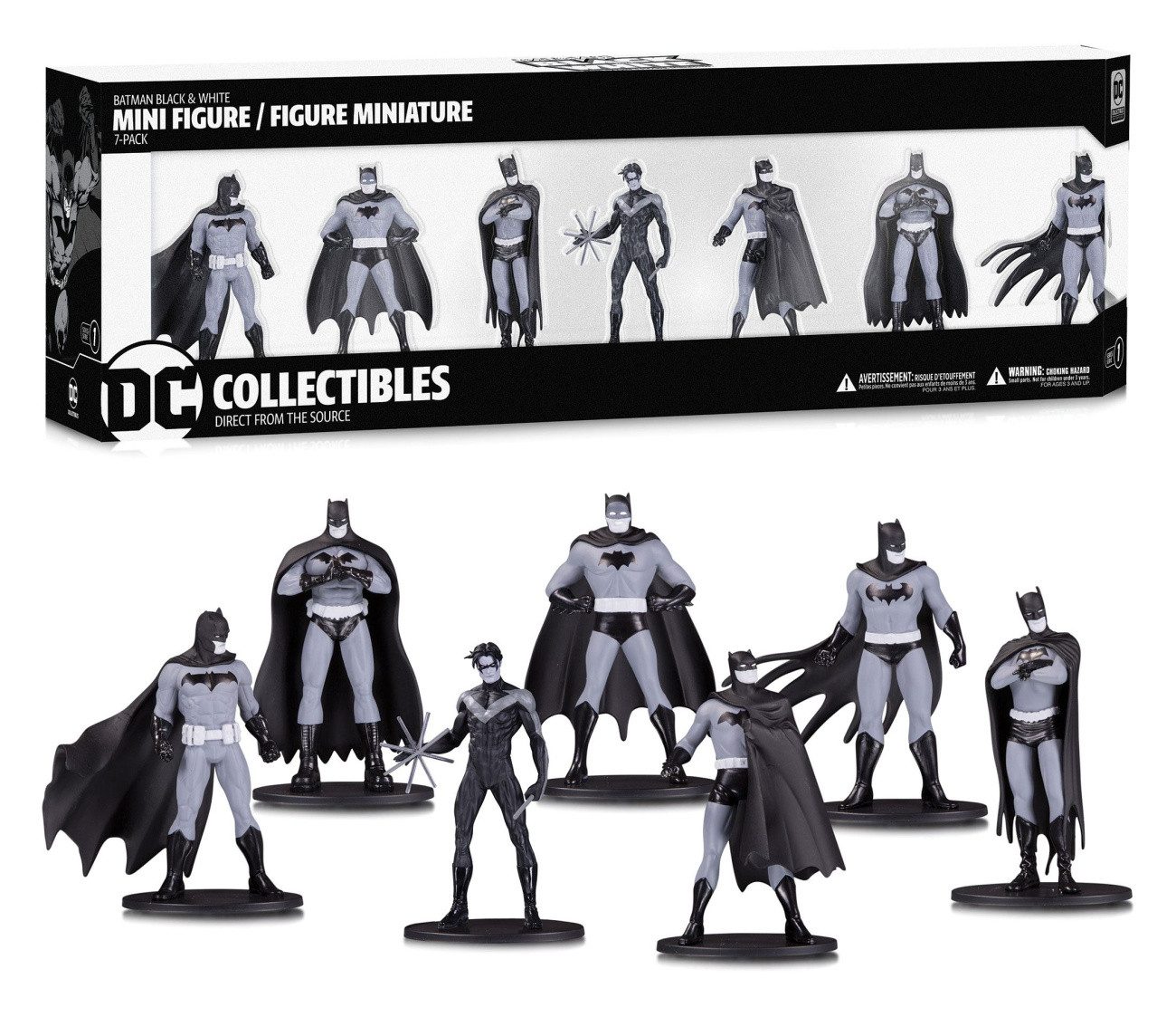 DC Comics Merchandise-Figur Batman Black & White 7er-Pack Box Set Minifiguren 10 cm #1