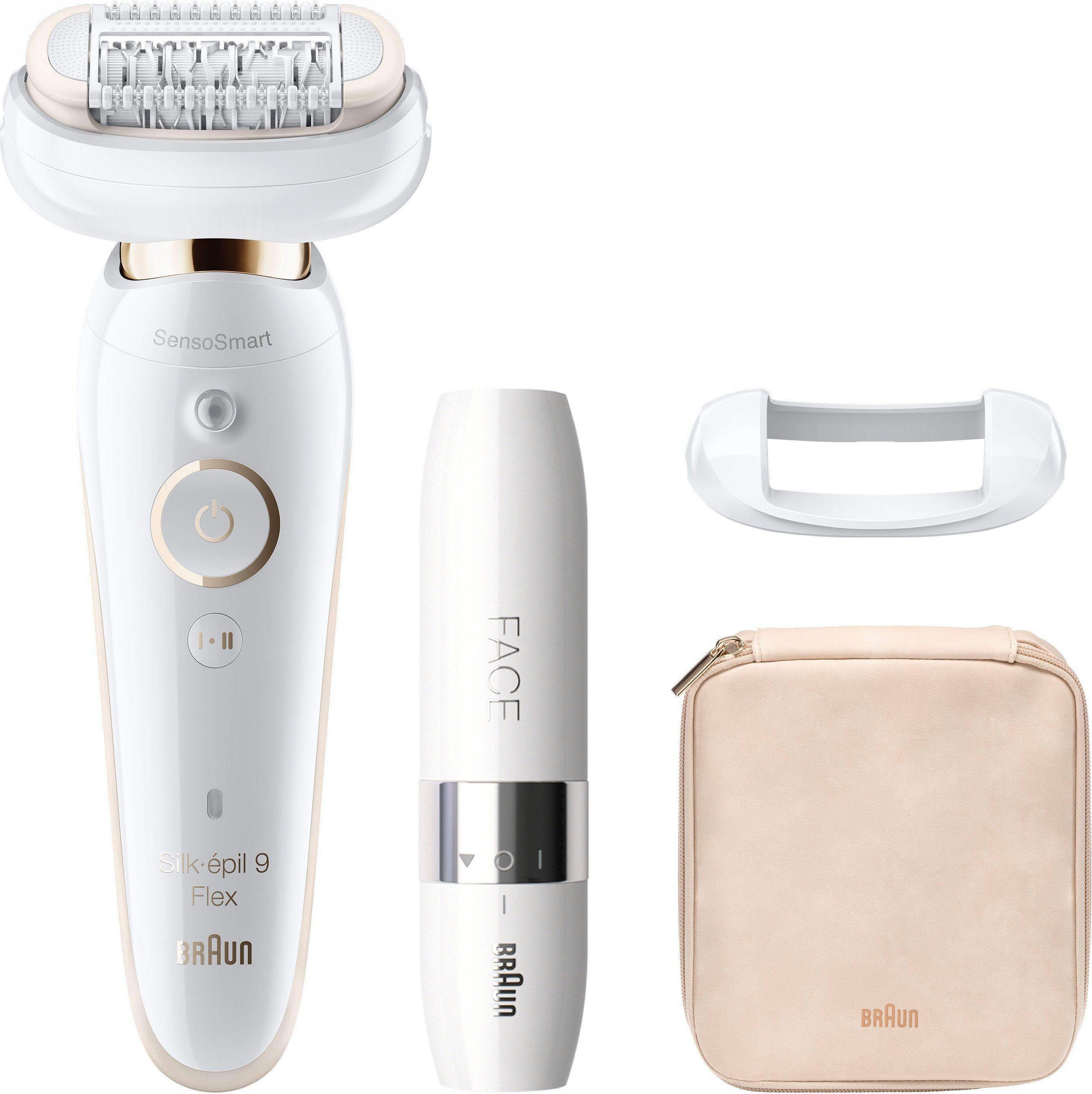 Flex Wet Kopf Braun 9-005, Pinzetten Silk-épil kabellose breiter 9 & Epilierer 40 mit Dry-Epilation,