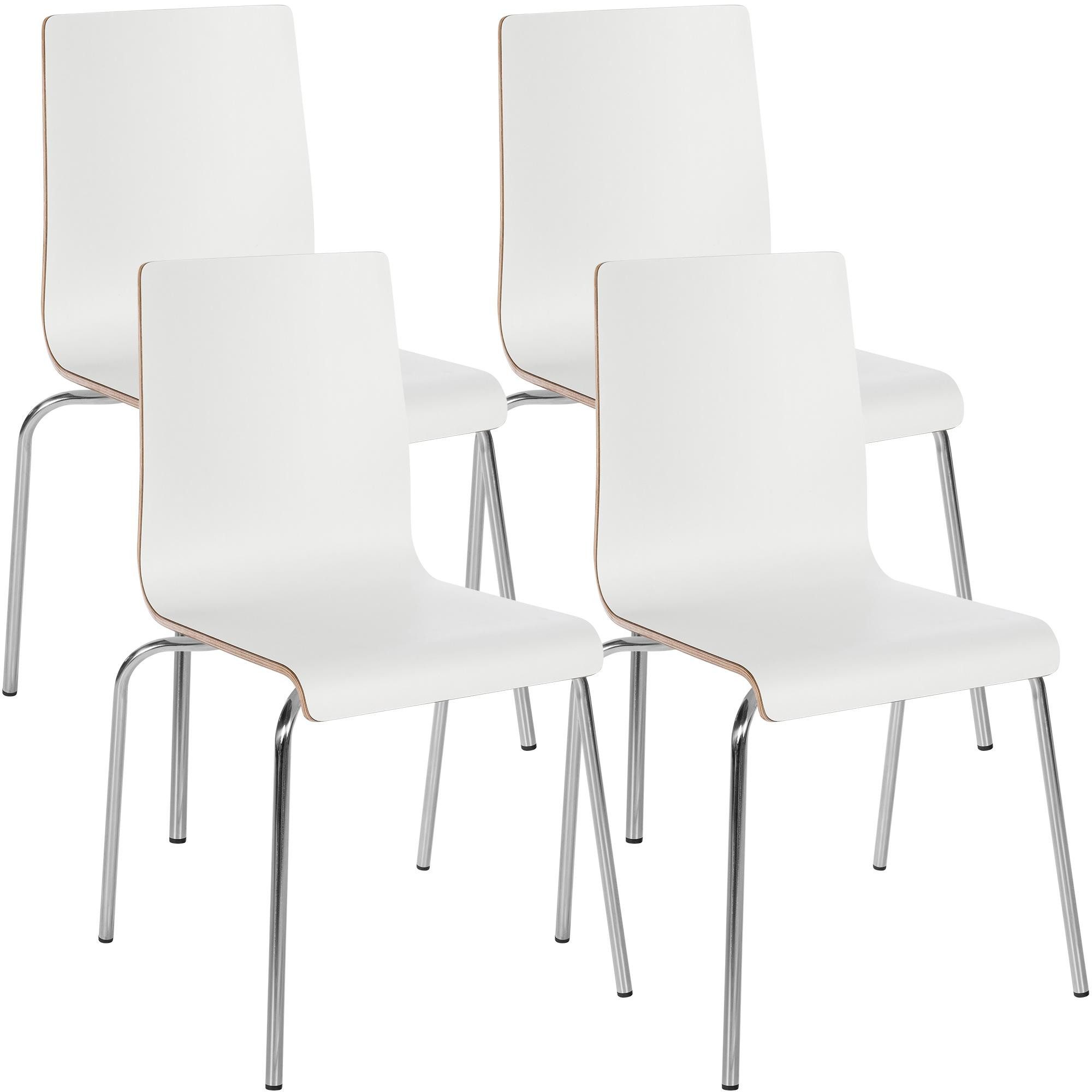 CLP Besucherstuhl Gahanna (4er Set), stapelbar, Sitze aus HPL-Laminatfurnier