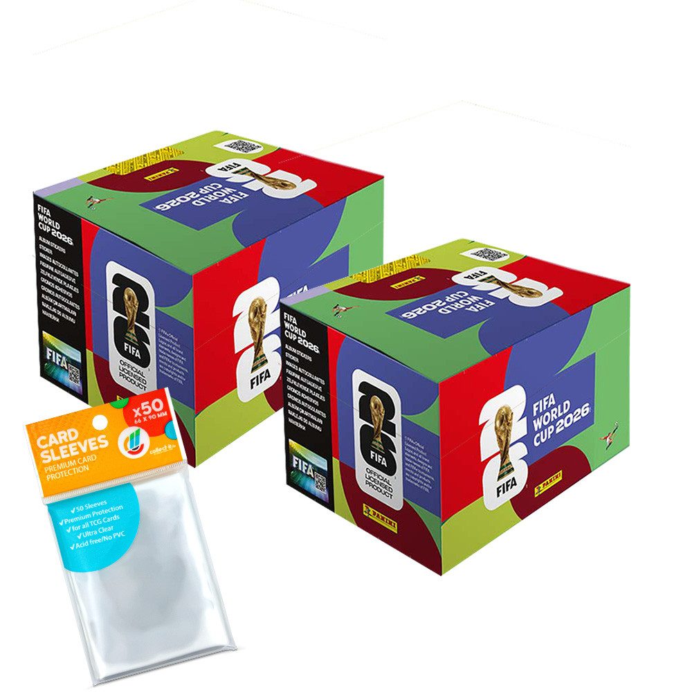 Panini Sammelkarte World Cup 2026 Sticker - 2 Displays (200 Tüten)+ Hüllen