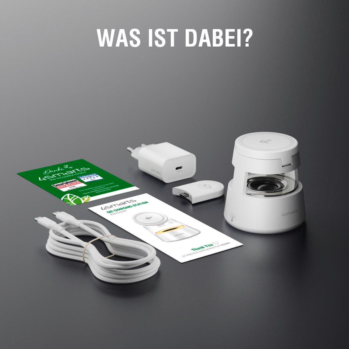 4smarts 4smarts Qi2 Ladestation Aura Sound weiß Akku-Ladestation (mit Sound und Beleuchtung)