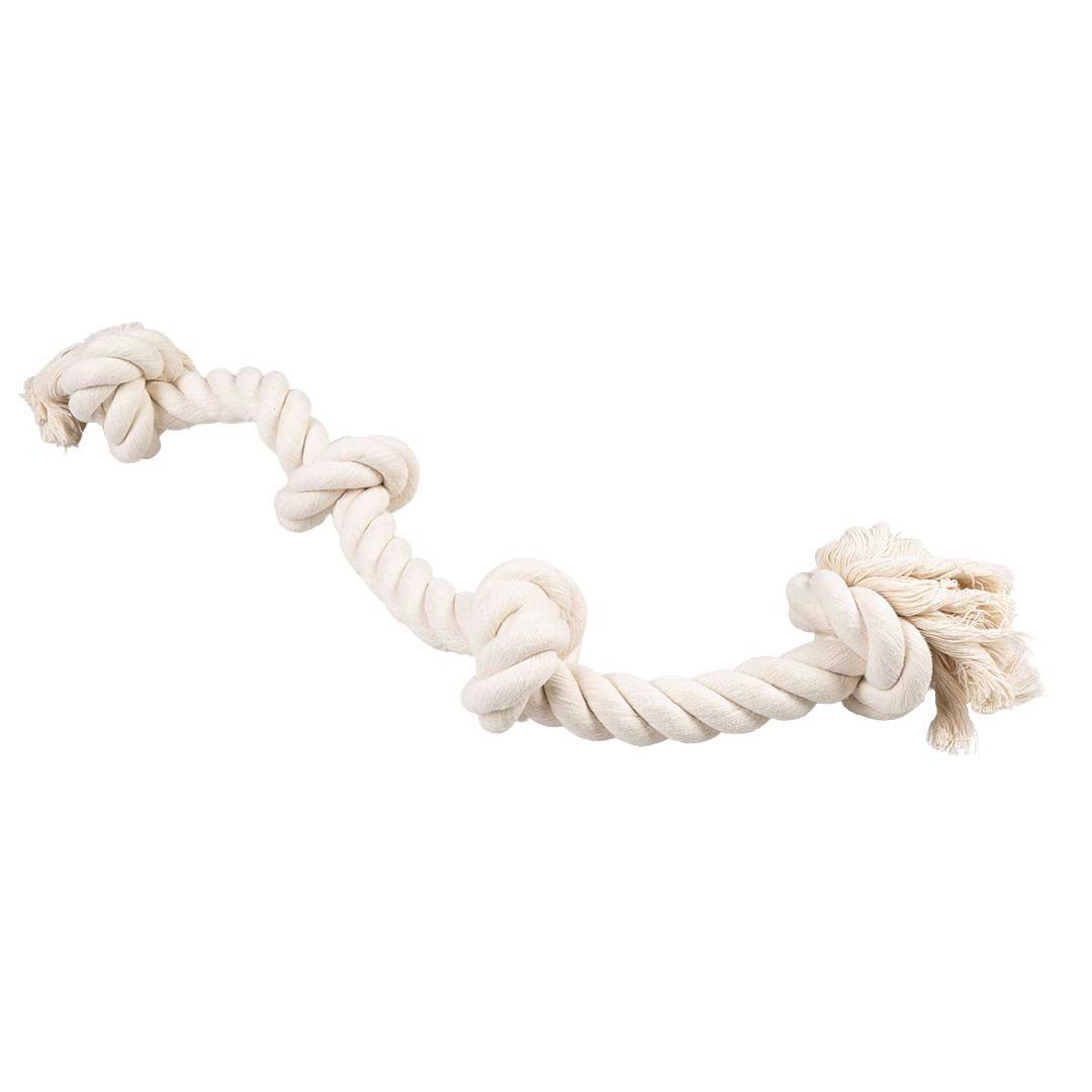 DUVO+ Tiertaue Duvoplus ECO Baumwollseil mit 4 Knoten - weiß