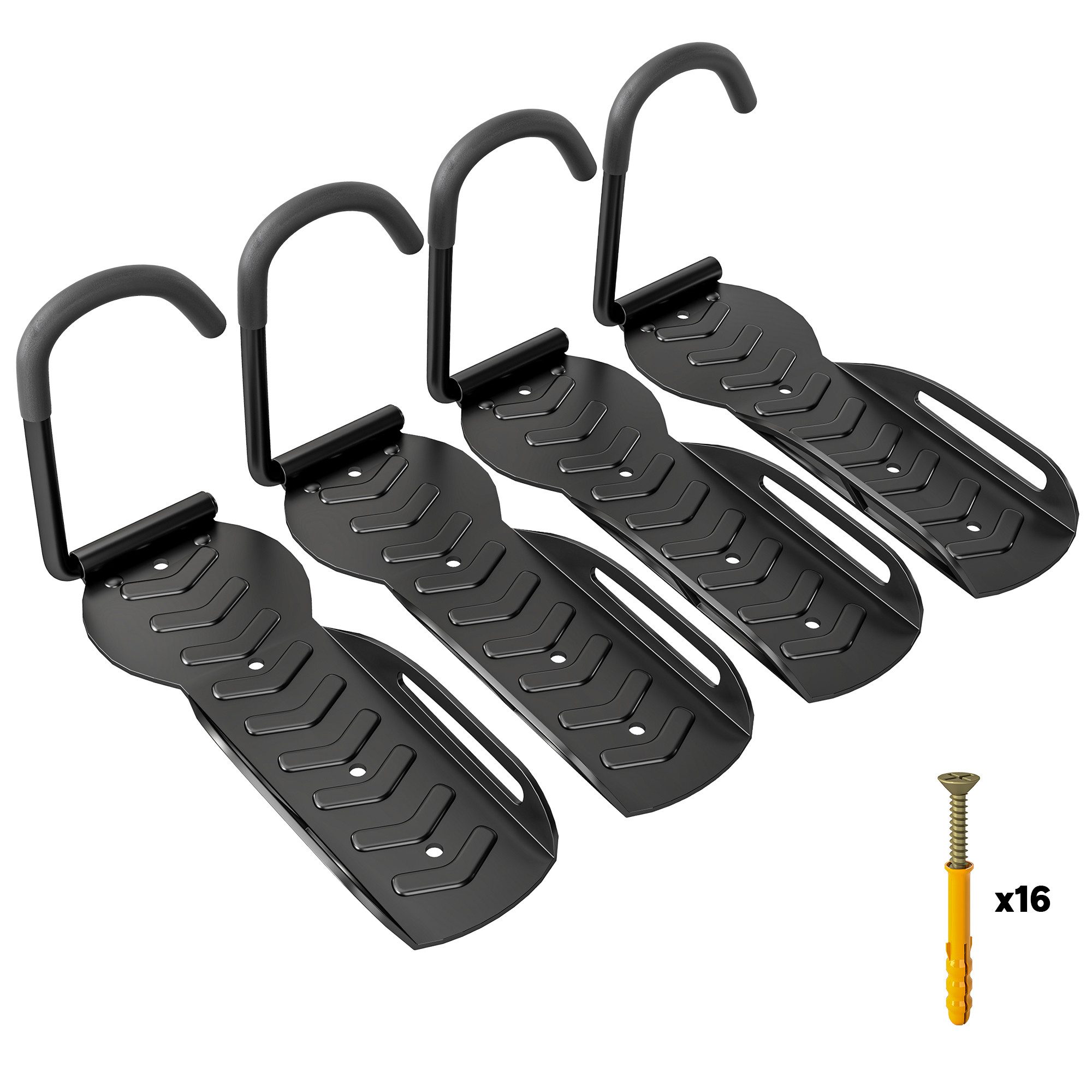 Fahrrad-Gepäckträger 4er Set, Vertikal, mit 30 kg Tragkraft, für 4 Fahrräder