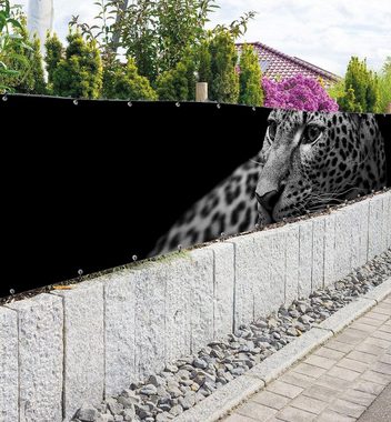 MyMaxxi Sichtschutzzaunmatten Zaunbanner Leopard grau Sichtschutz Garten Zaun