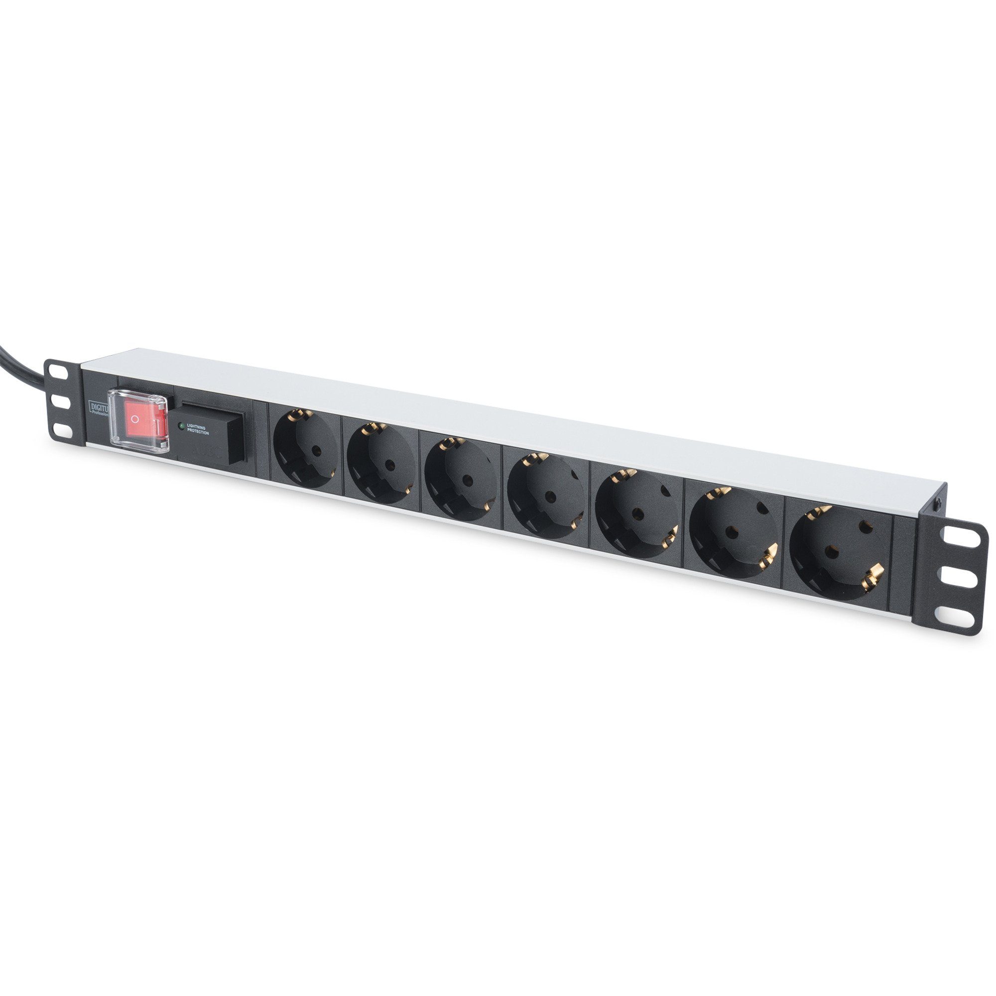 Digitus Digitus 19" Steckdosenleiste mit Aluminiumprofil, Mehrfachsteckdose