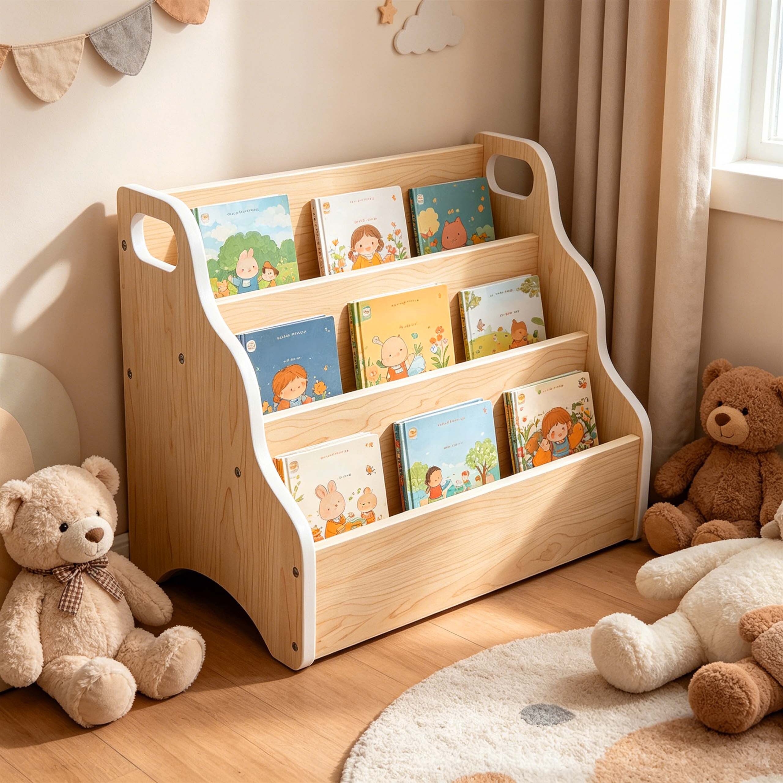 relaxdays Kinderregal Tragbares Kinder-Bücherregal Tisch, 1-tlg. – Bild 5 von 5