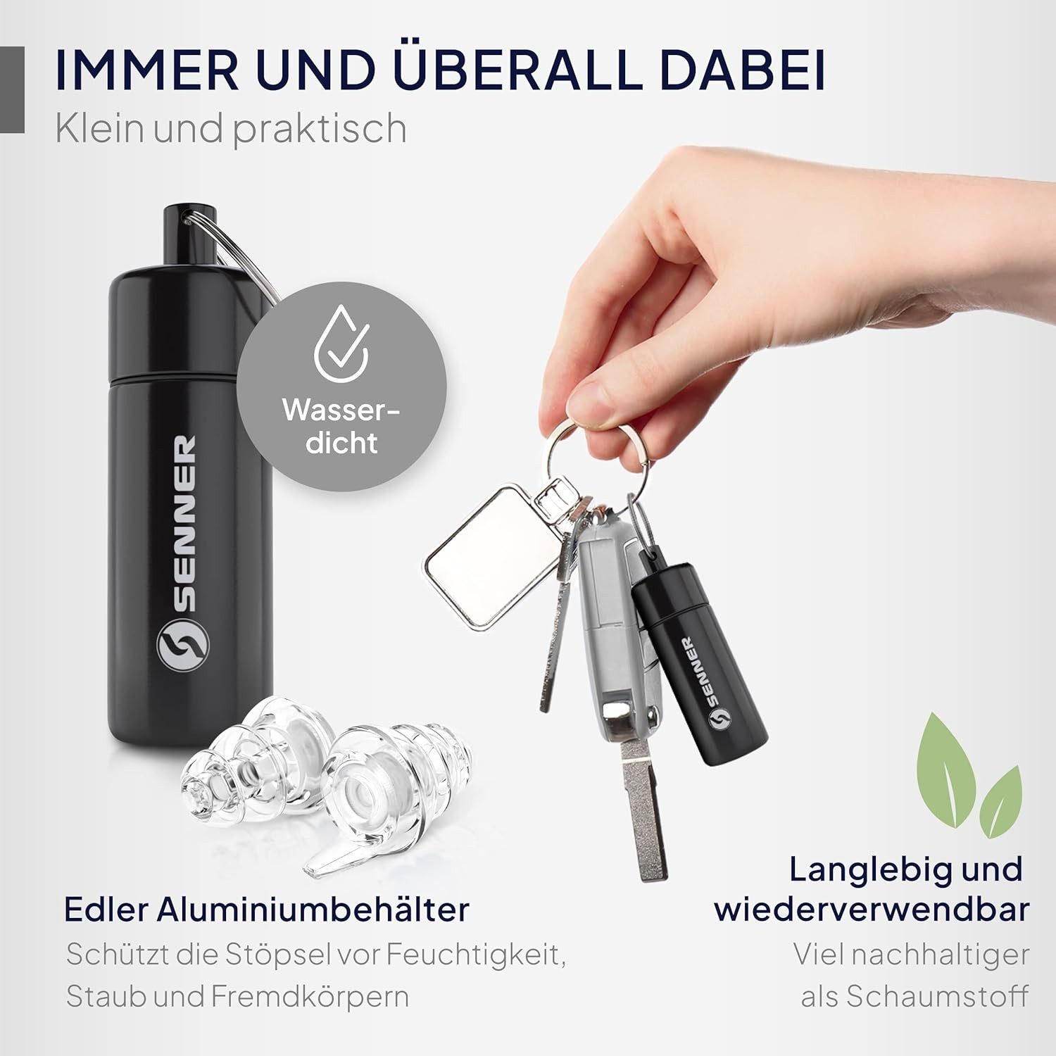 Senner Gehörschutzstöpsel MusicPro - Gehörschutz Ohrstöpsel Konzert, Festival, Musik und Party, Gehörschutzstöpsel für Musiker - Hi-Fi Earplugs - SNR 20 dB