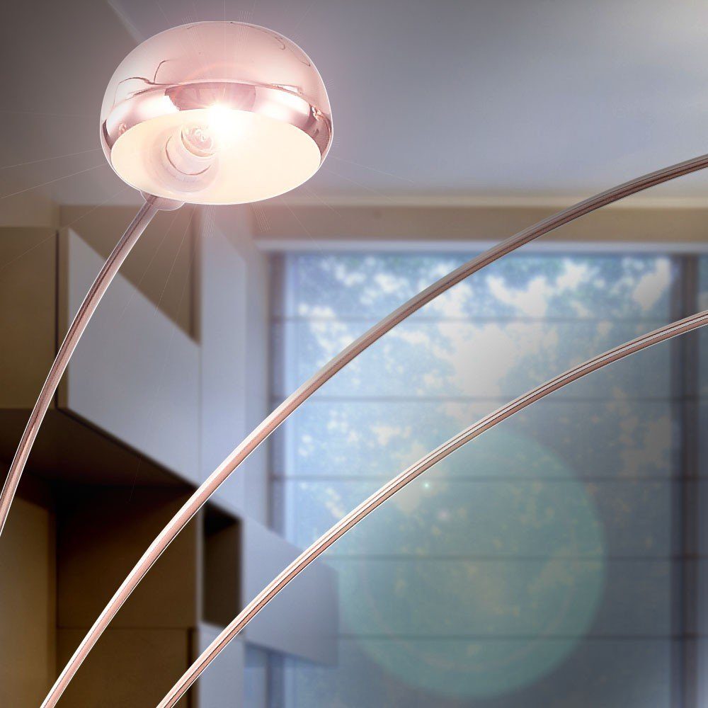 Stand Wohn Kupfer Globo Leuchtmittel Leuchte nicht Schalter Zimmer 5-flammig Lampe Stehlampe, inklusive, Steh Ess